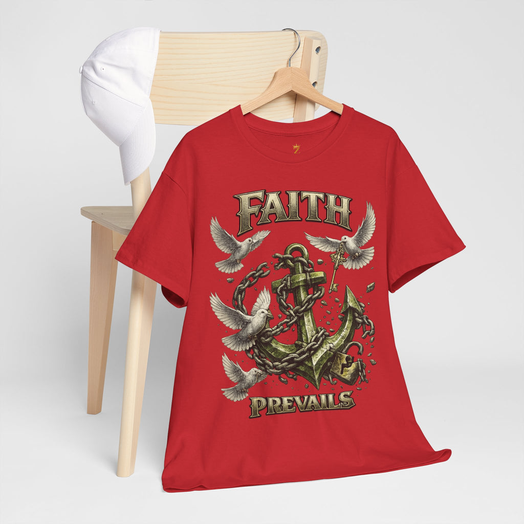 Adult Faith Prevails Anchor T-Shirt (Green Anchor) Printify
