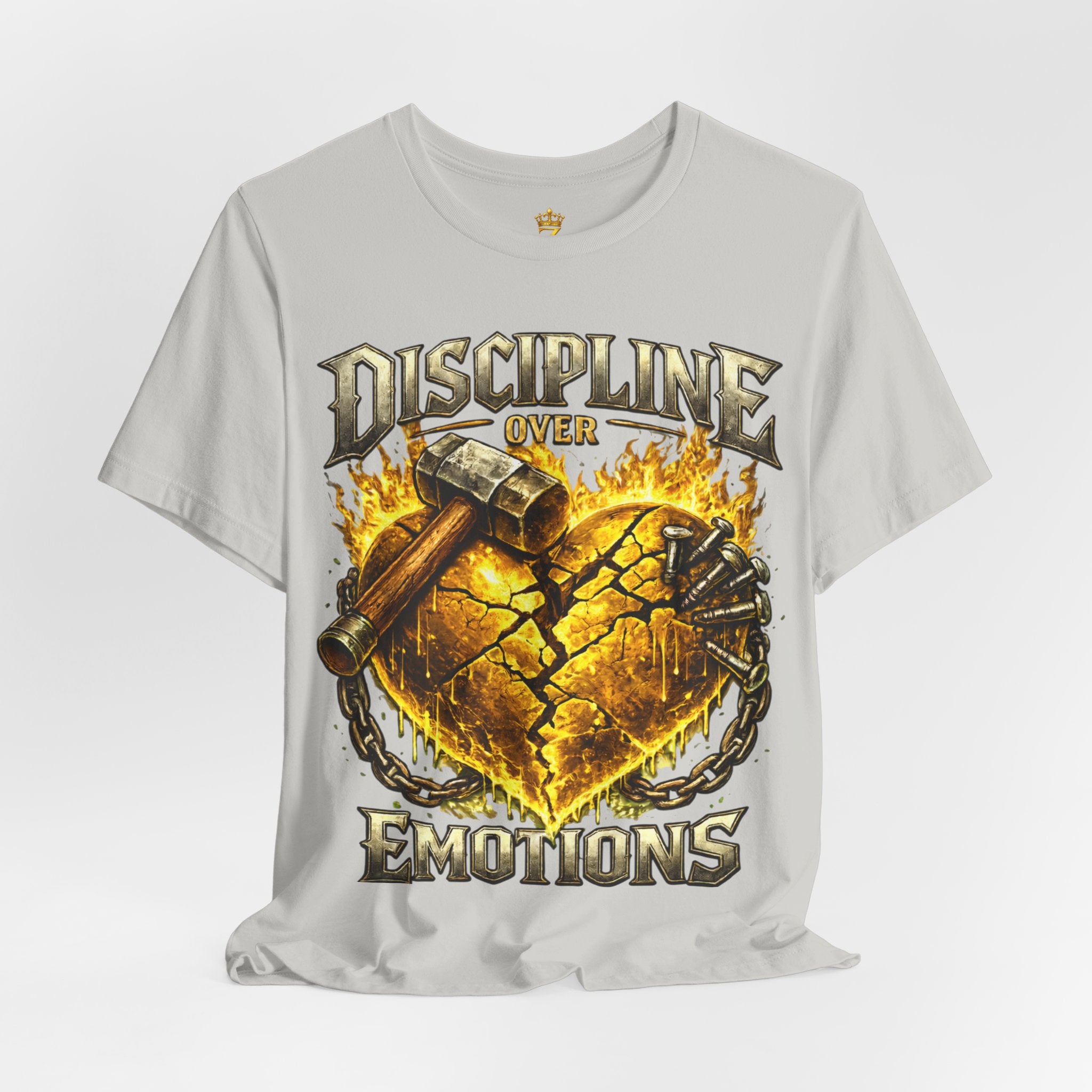 Discipline Over Emotions Premium Graphic T-Shirt (Gold Heart) Printify