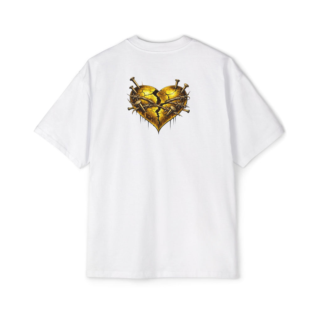 Oversized Discipline Over Emotions Graphic Tee (Gold Heart) Printify