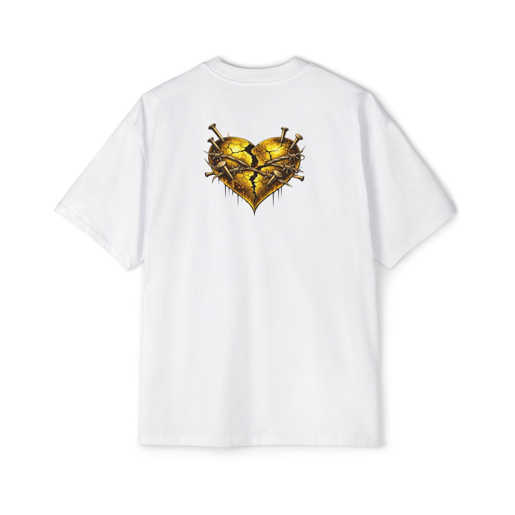 Oversized Discipline Over Emotions Graphic Tee (Gold Heart) Printify