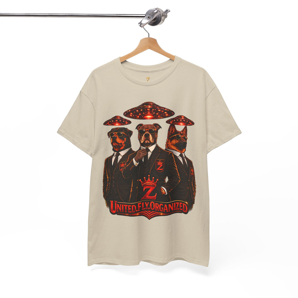 Adult "United. Fly. Organized." Graphic Tee (Red) Printify