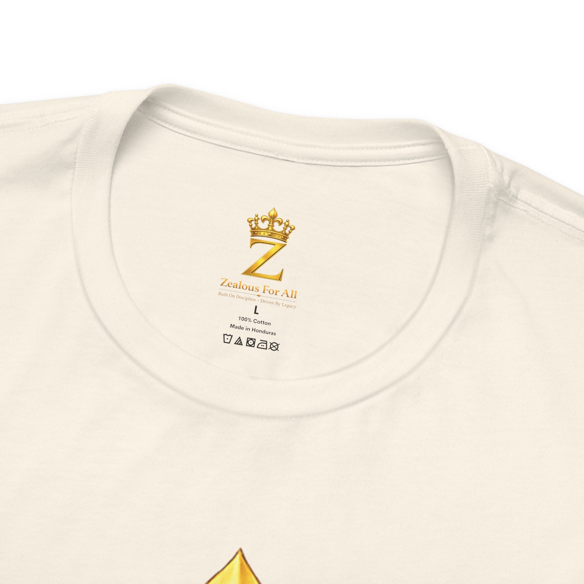 Unisex Zealous For All T-Shirt (Gold Logo) Printify