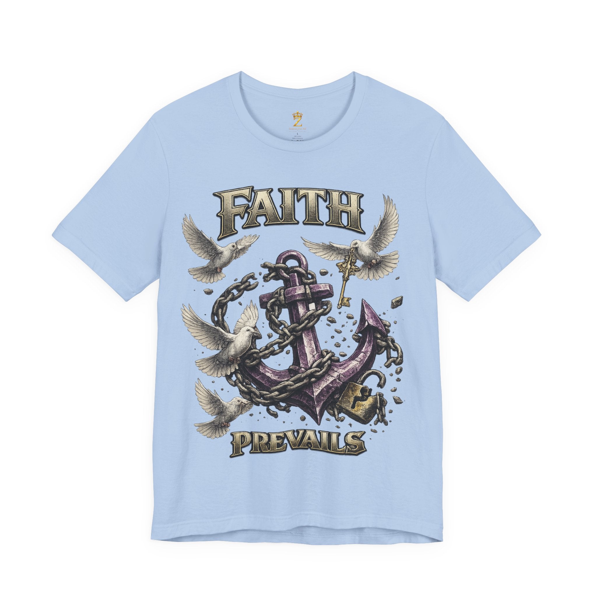 Faith Prevails T‑Shirt (Purple Anchor) Printify