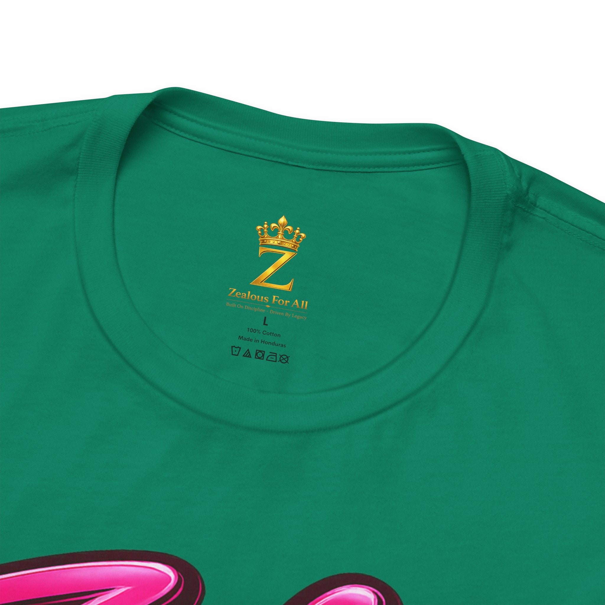 Zealous For All Graphic T-Shirt (Hot Pink Logo) Printify