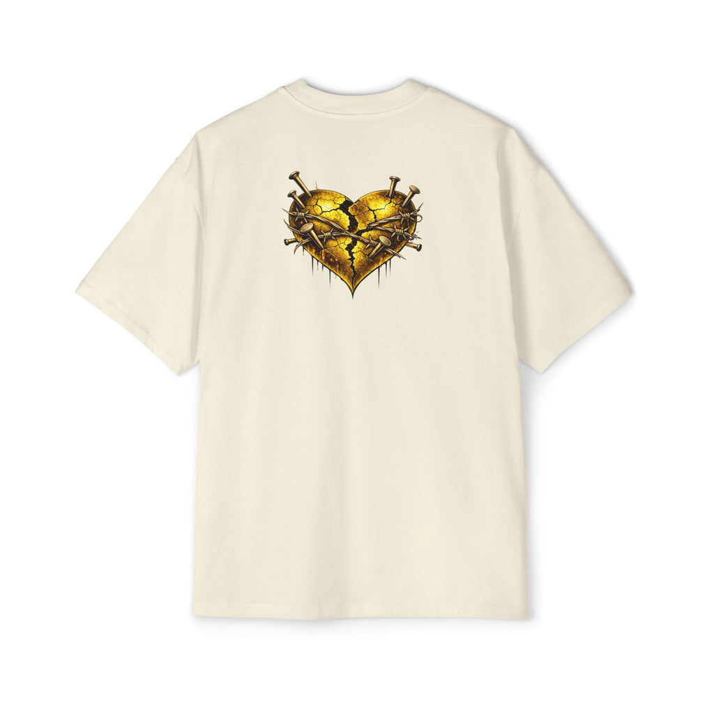 Oversized Discipline Over Emotions Graphic Tee (Gold Heart) Printify