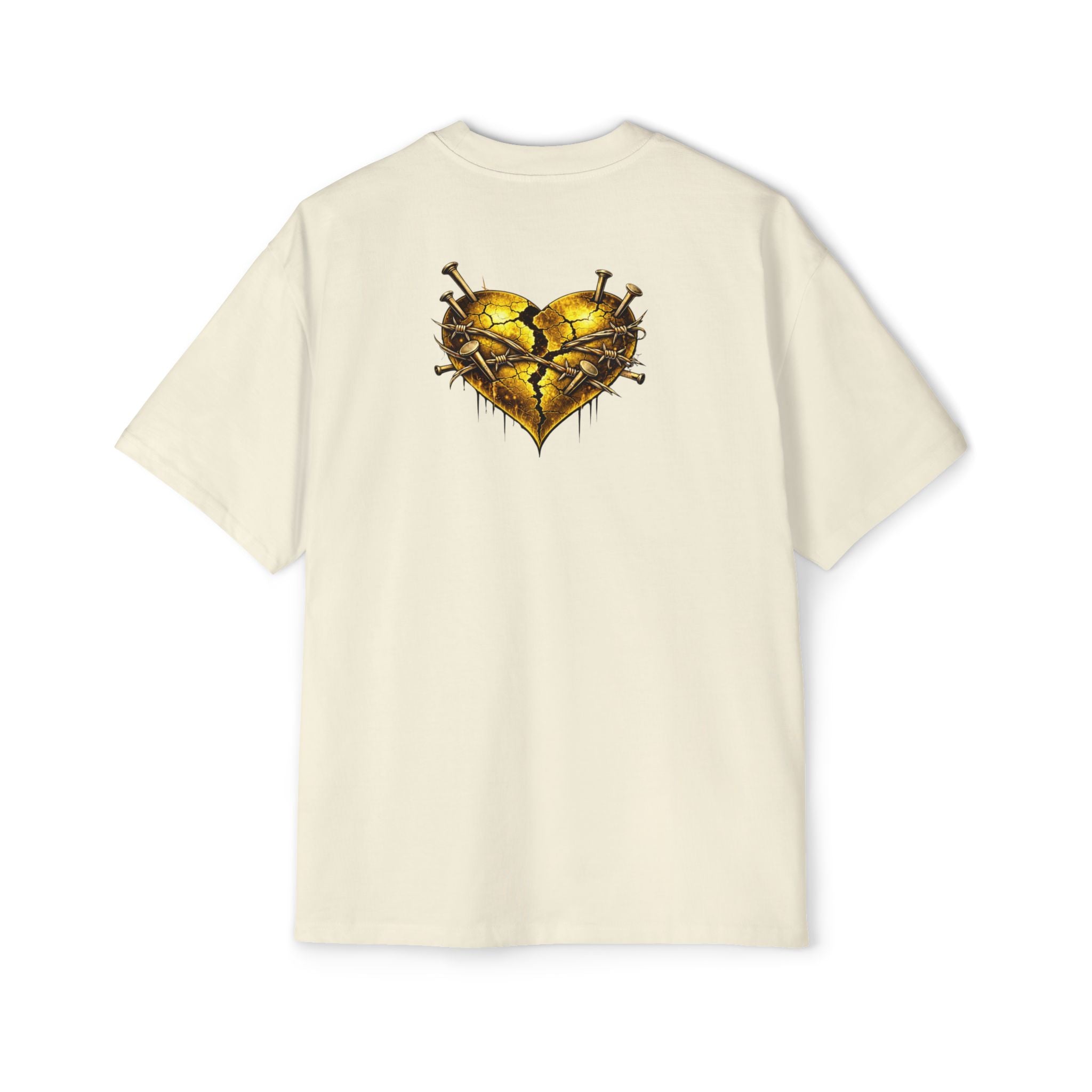 Oversized Discipline Over Emotions Graphic Tee (Gold Heart) Printify
