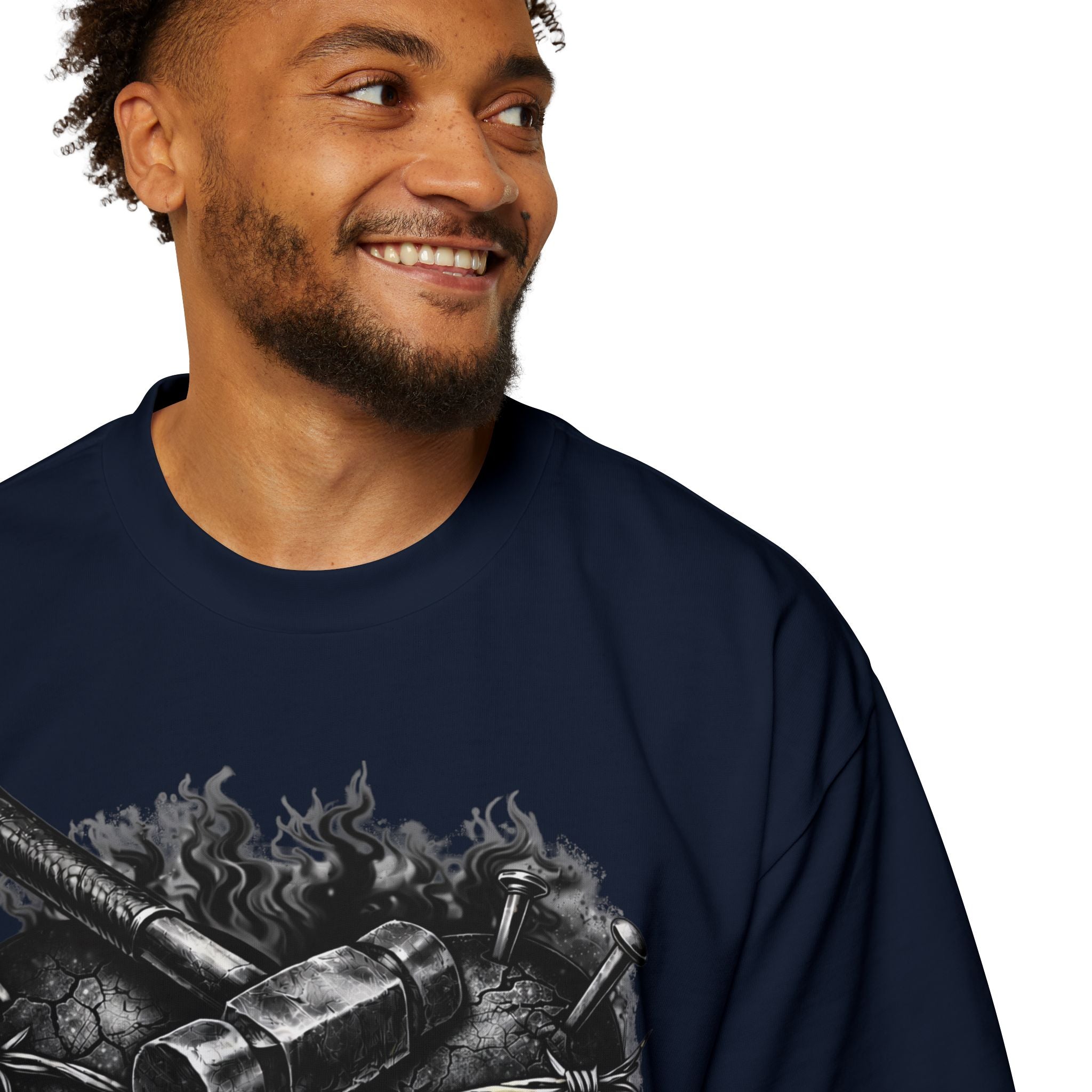 Oversized Discipline Over Emotions Graphic Tee (Black Heart) Printify