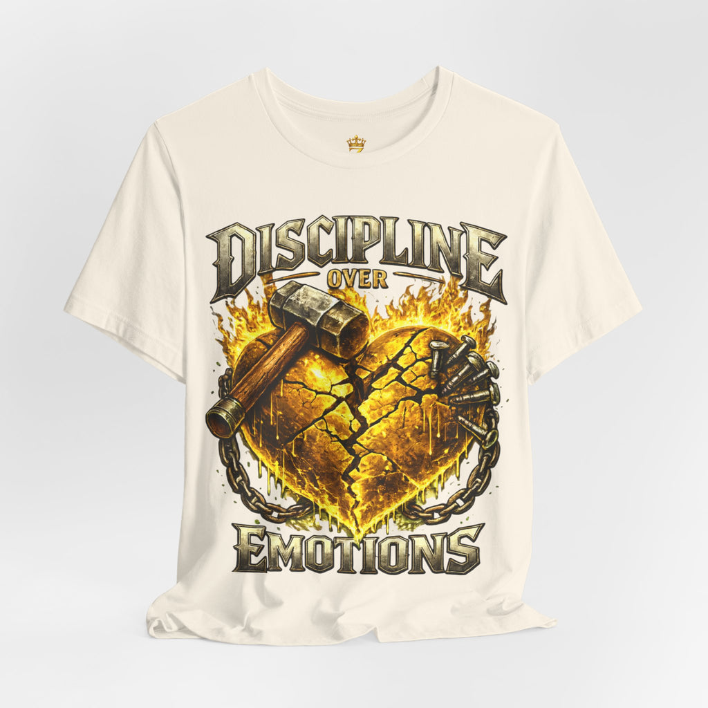 Discipline Over Emotions Premium Graphic T-Shirt (Gold Heart) Printify