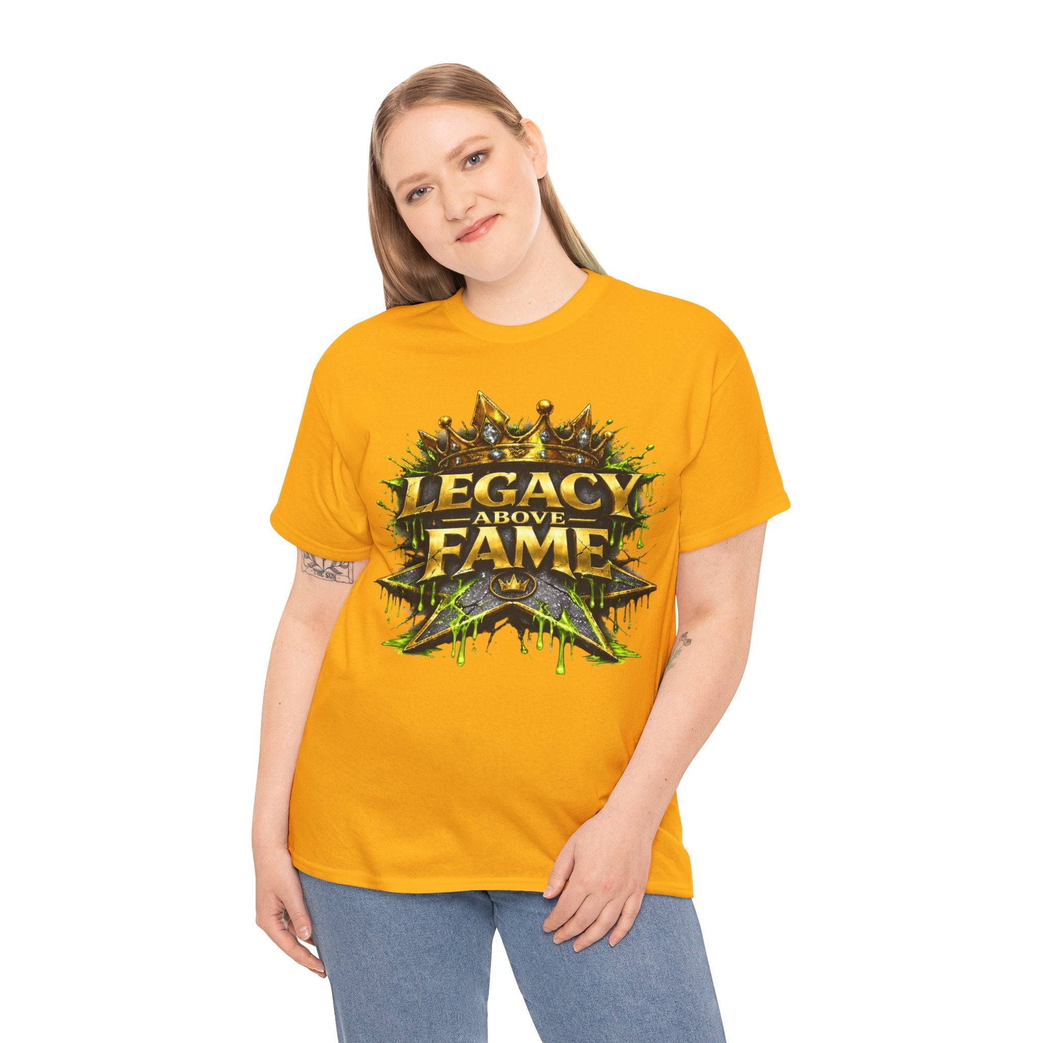 Adult Legacy Above Fame Graphic T-Shirt (Lime Green Drip) - Zealous For All