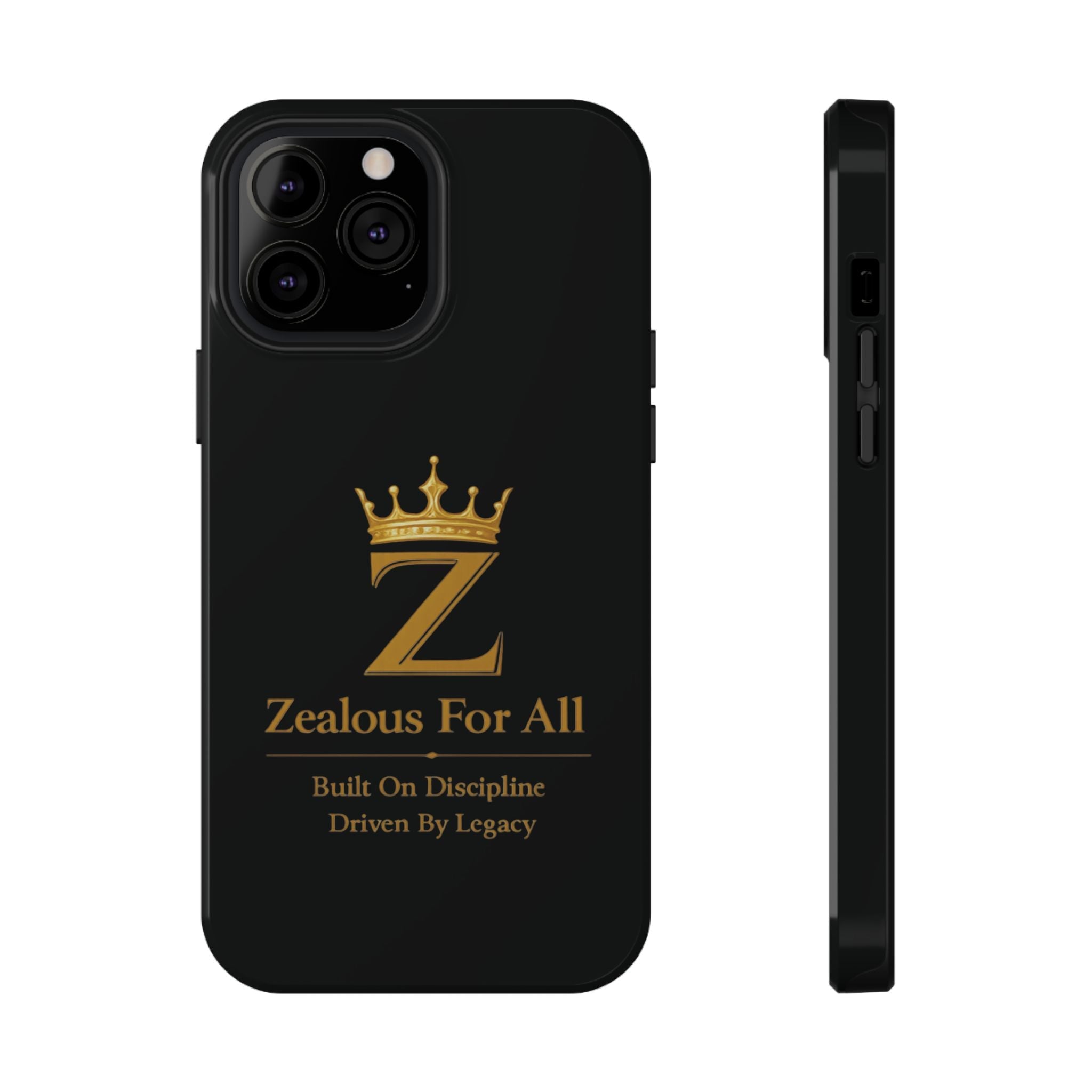 Phone Case — "Zealous For All" Gold Crown Impact-Resistant Case Printify
