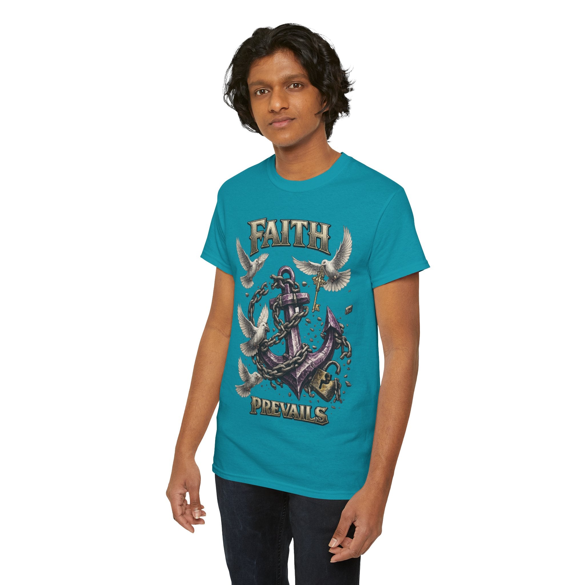 Adult Faith Prevails T‑Shirt (Purple Anchor) Printify