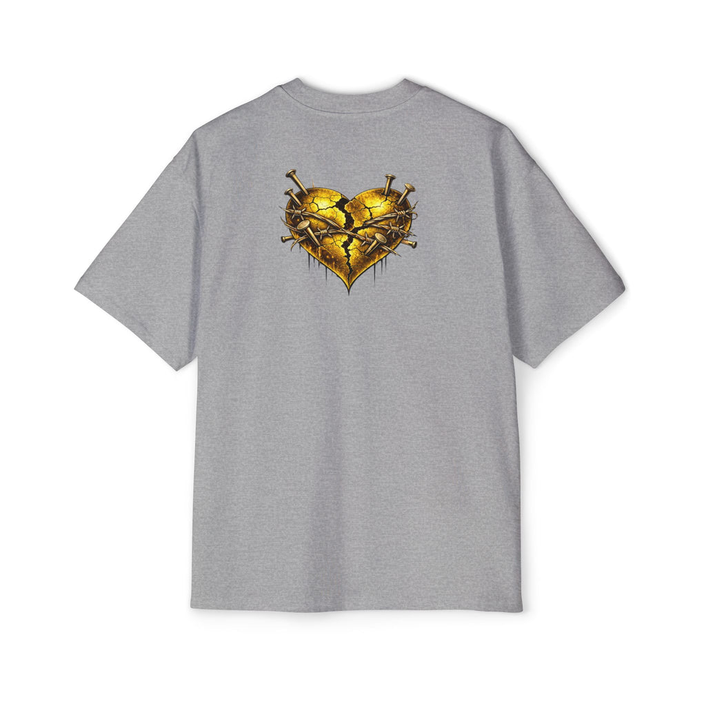Oversized Discipline Over Emotions Graphic Tee (Gold Heart) Printify