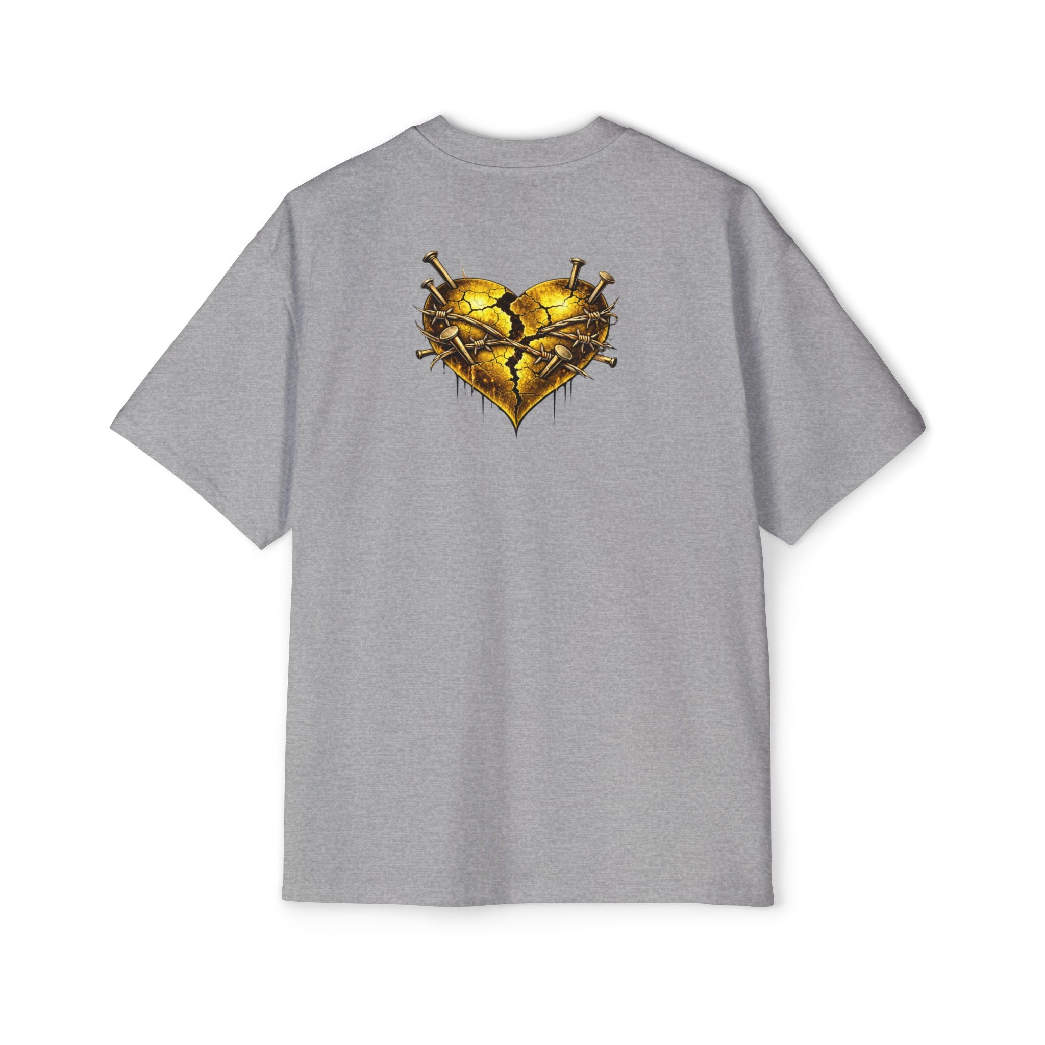 Oversized Discipline Over Emotions Graphic Tee (Gold Heart) Printify