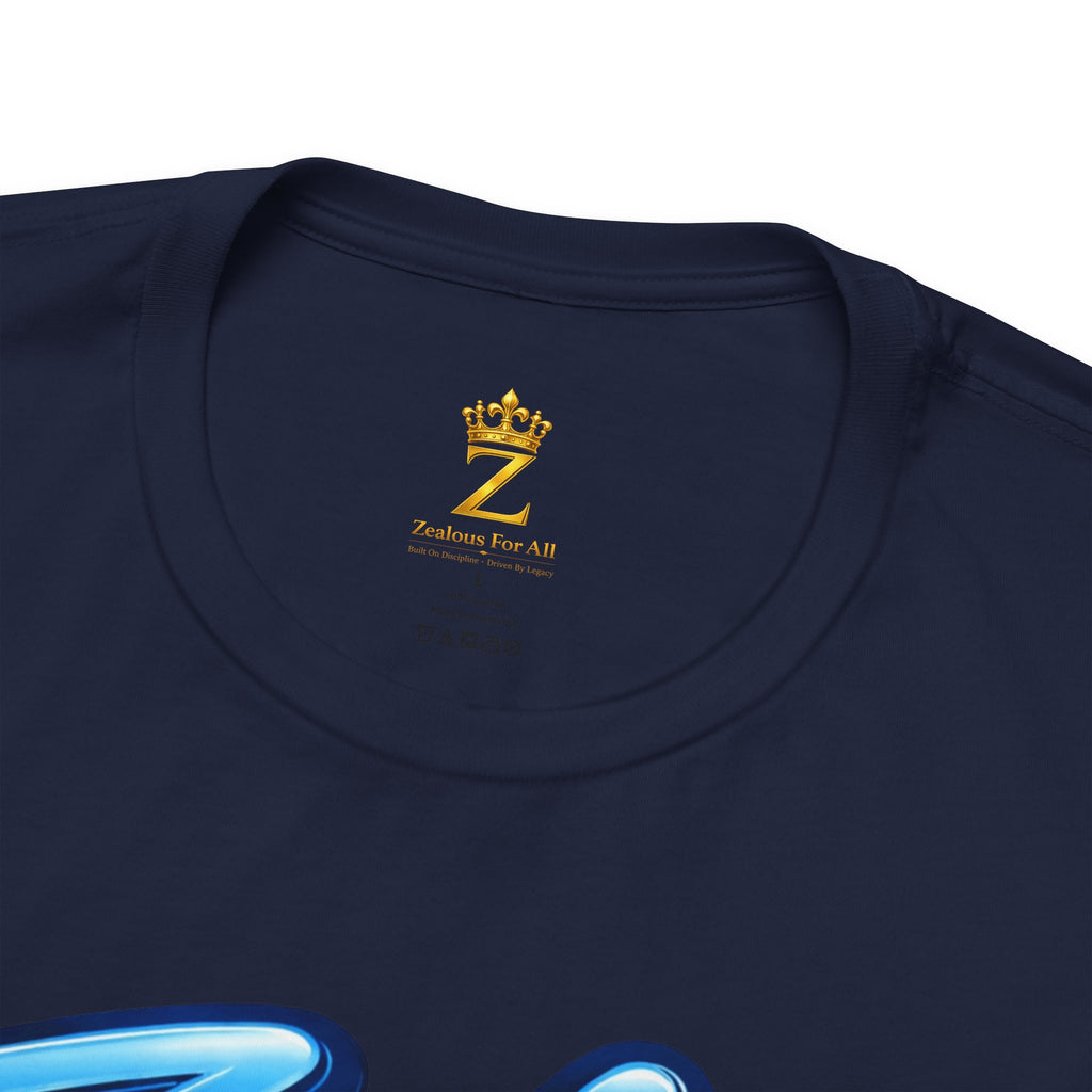 Zealous For All Graphic T-Shirt (Blue Logo) Printify