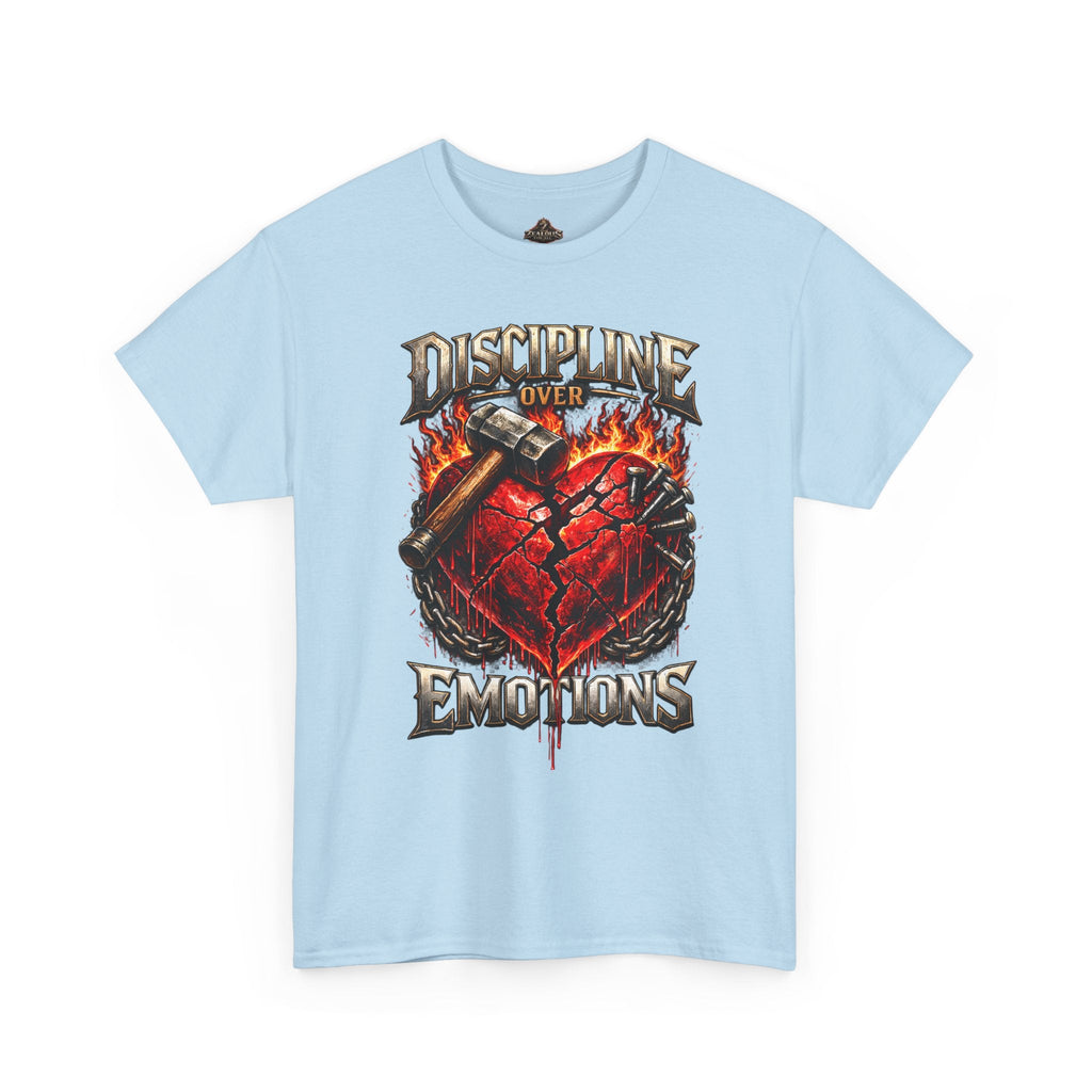 Discipline Over Emotions Graphic T-Shirt (Red Heart) Printify