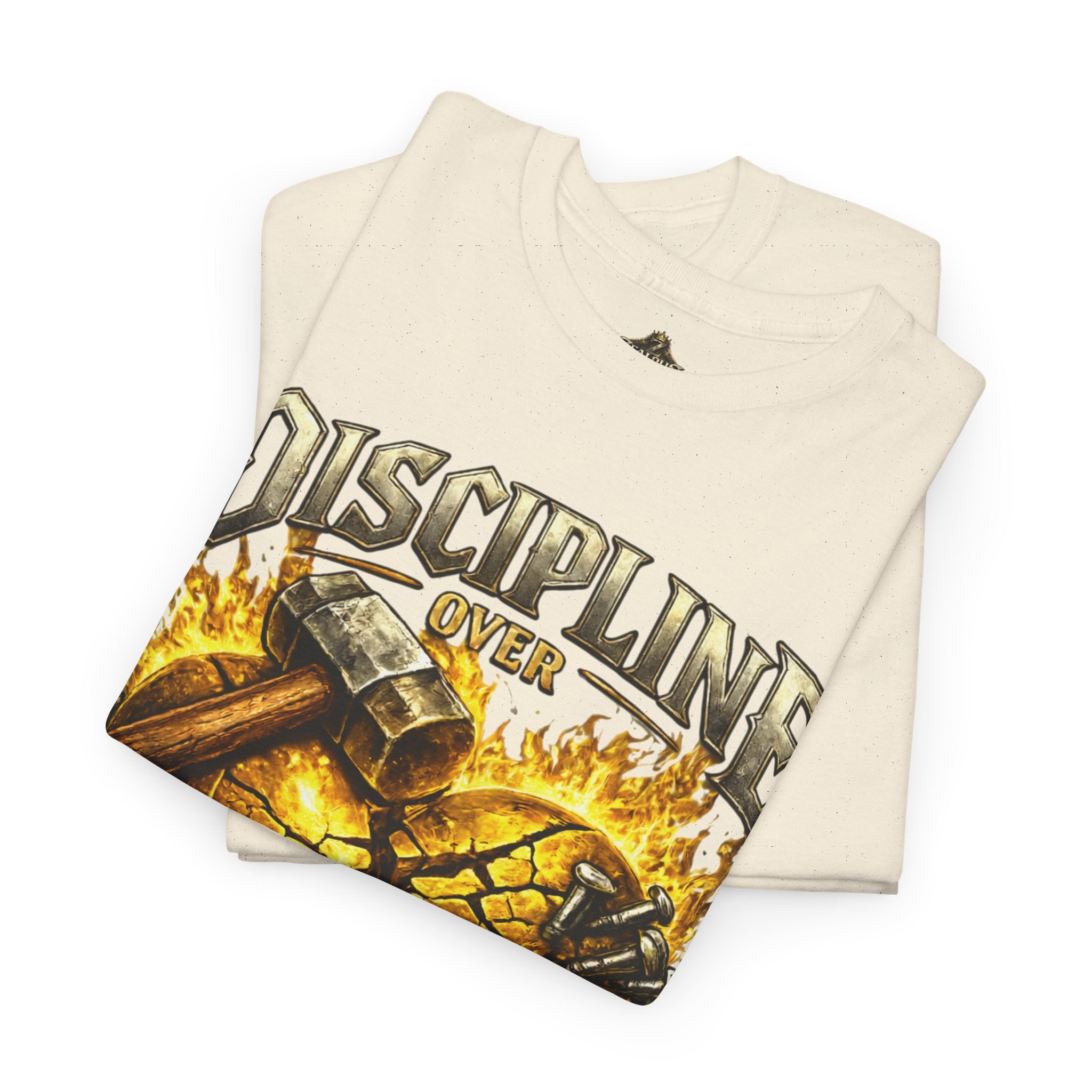 Adult Discipline Over Emotions Graphic T-Shirt (Gold Heart)