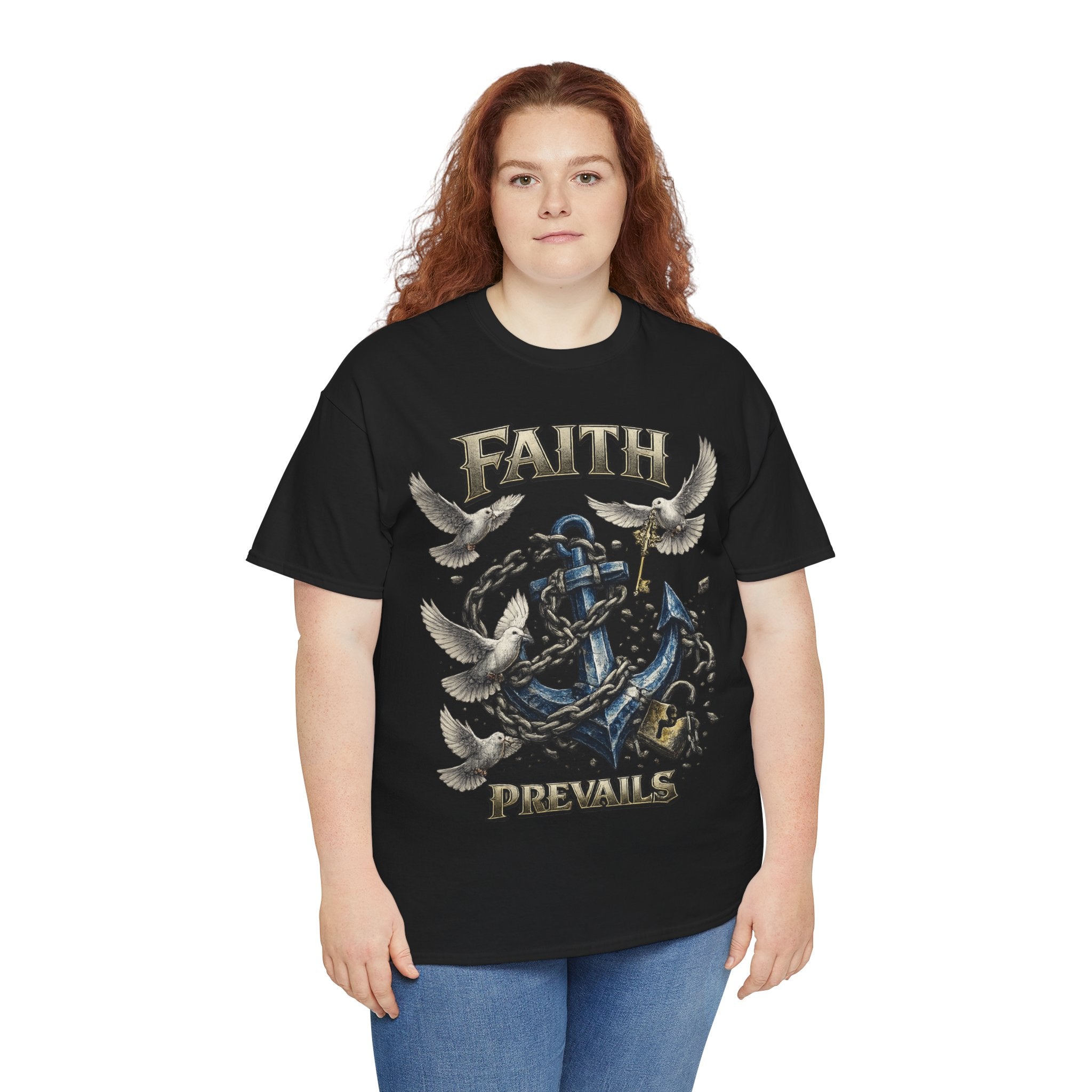 Adult Faith Prevails T‑Shirt (Blue Anchor) Printify