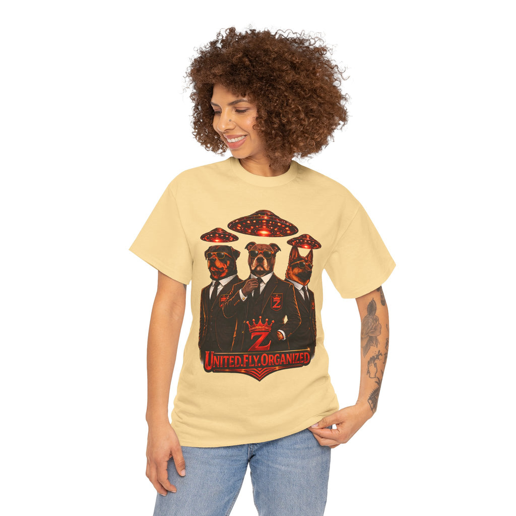 Adult "United. Fly. Organized." Graphic Tee (Red) Printify