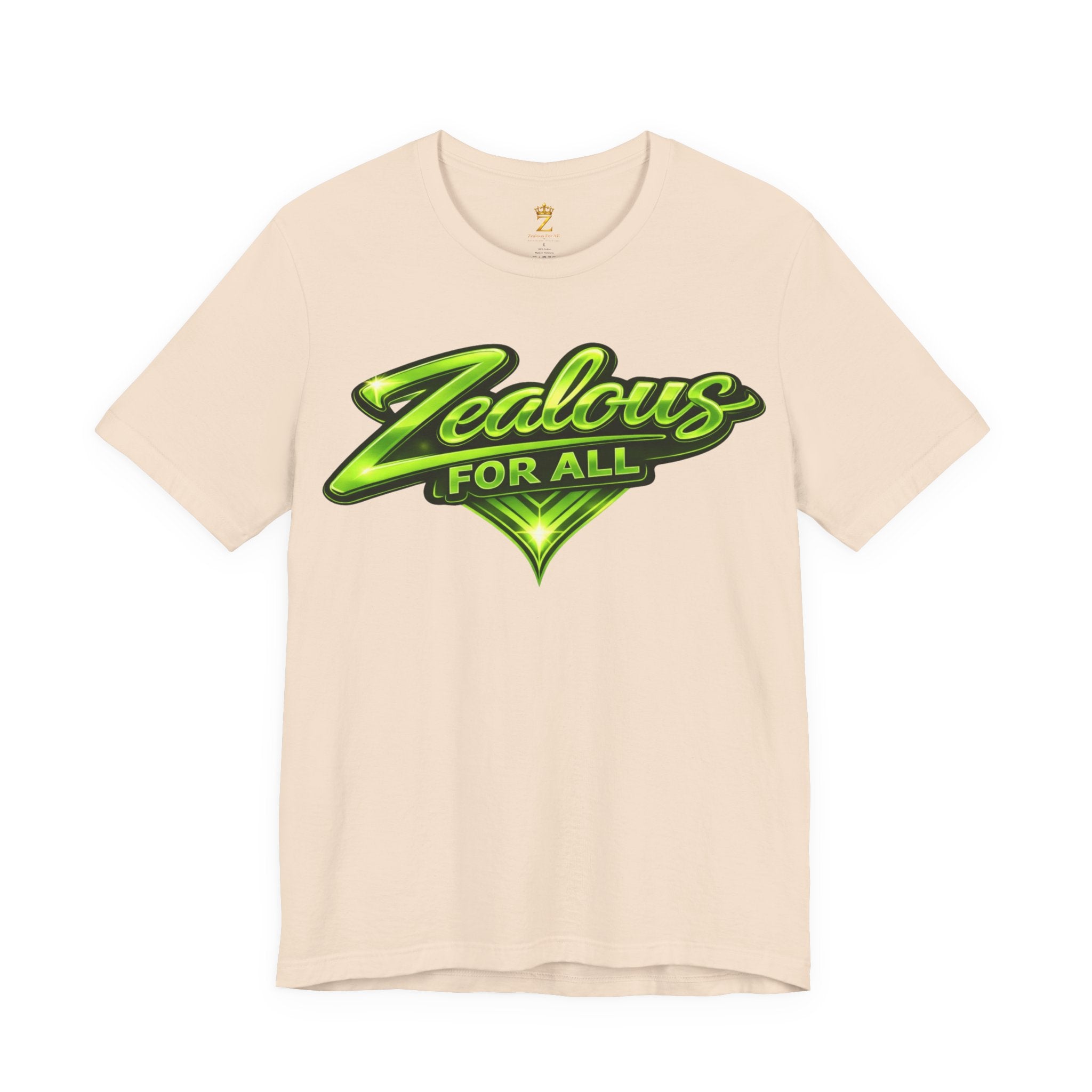 Zealous For All Graphic T-Shirt (Lime Green Logo) Printify