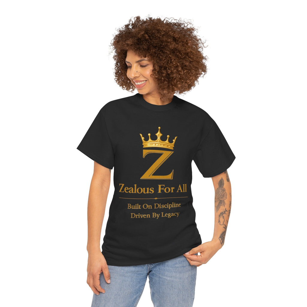 Unisex Zealous For All T-Shirt (Gold Logo) Printify