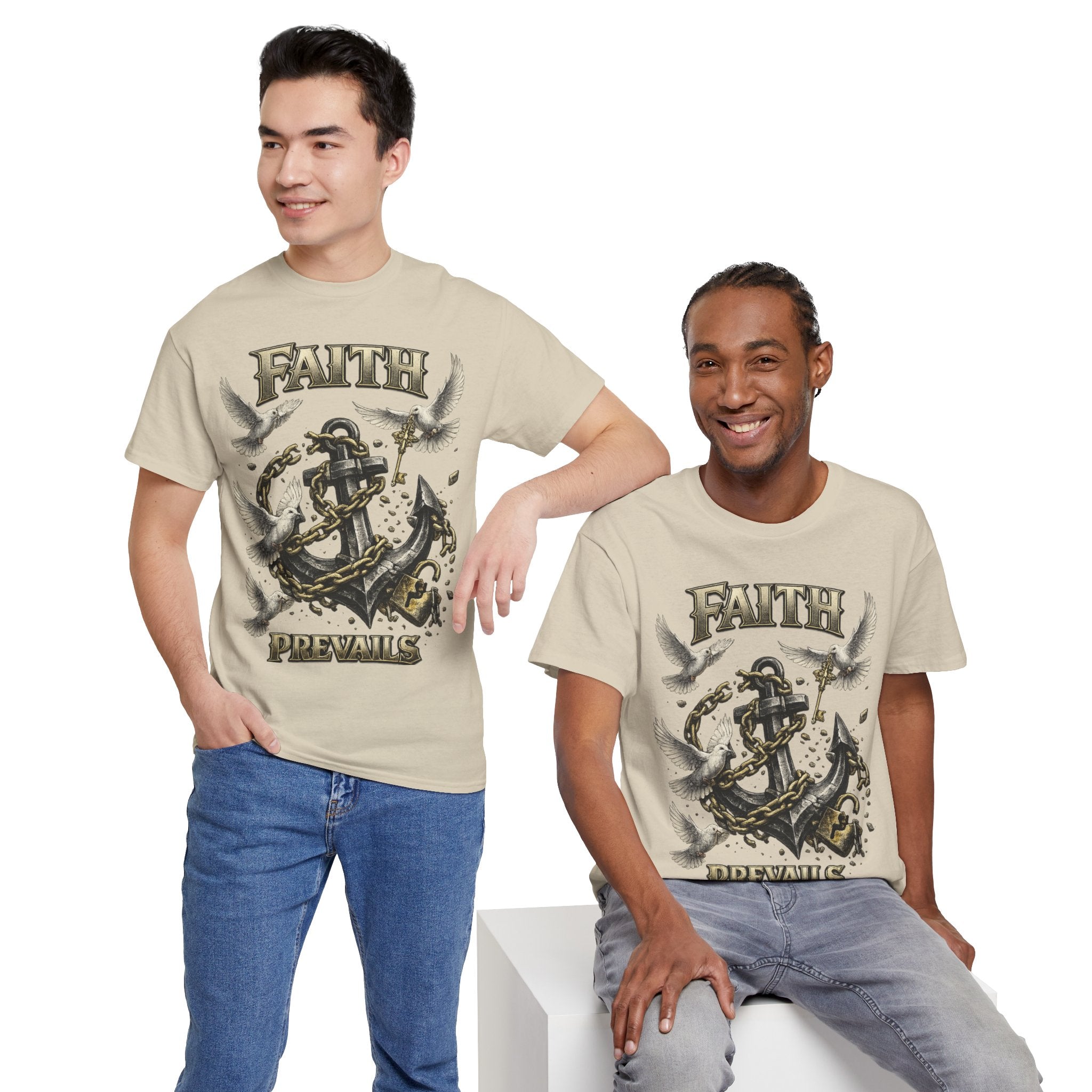 Adult Faith Prevails T‑Shirt (Black Anchor) Printify