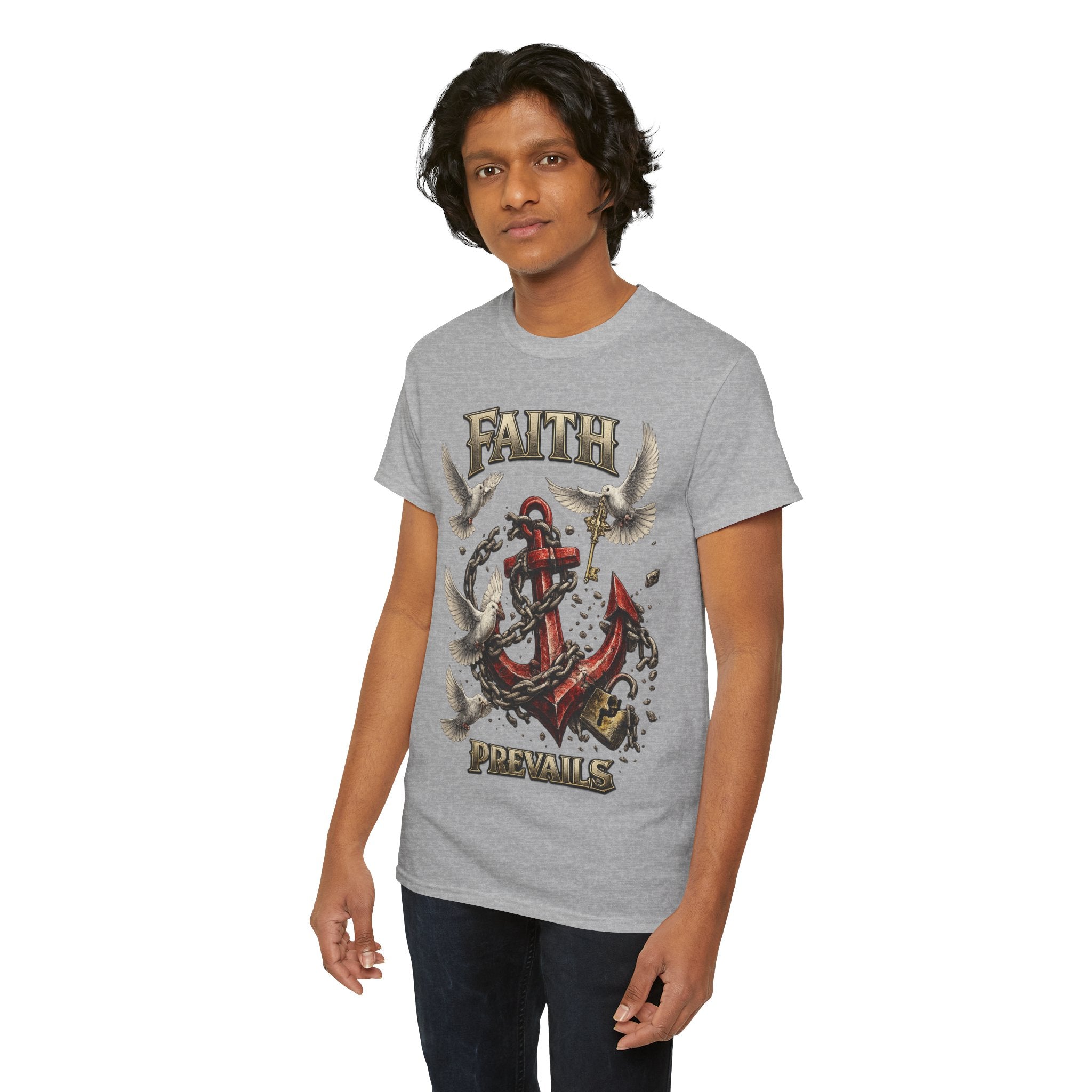 Adult Faith Prevails T‑Shirt (Red Anchor) Printify