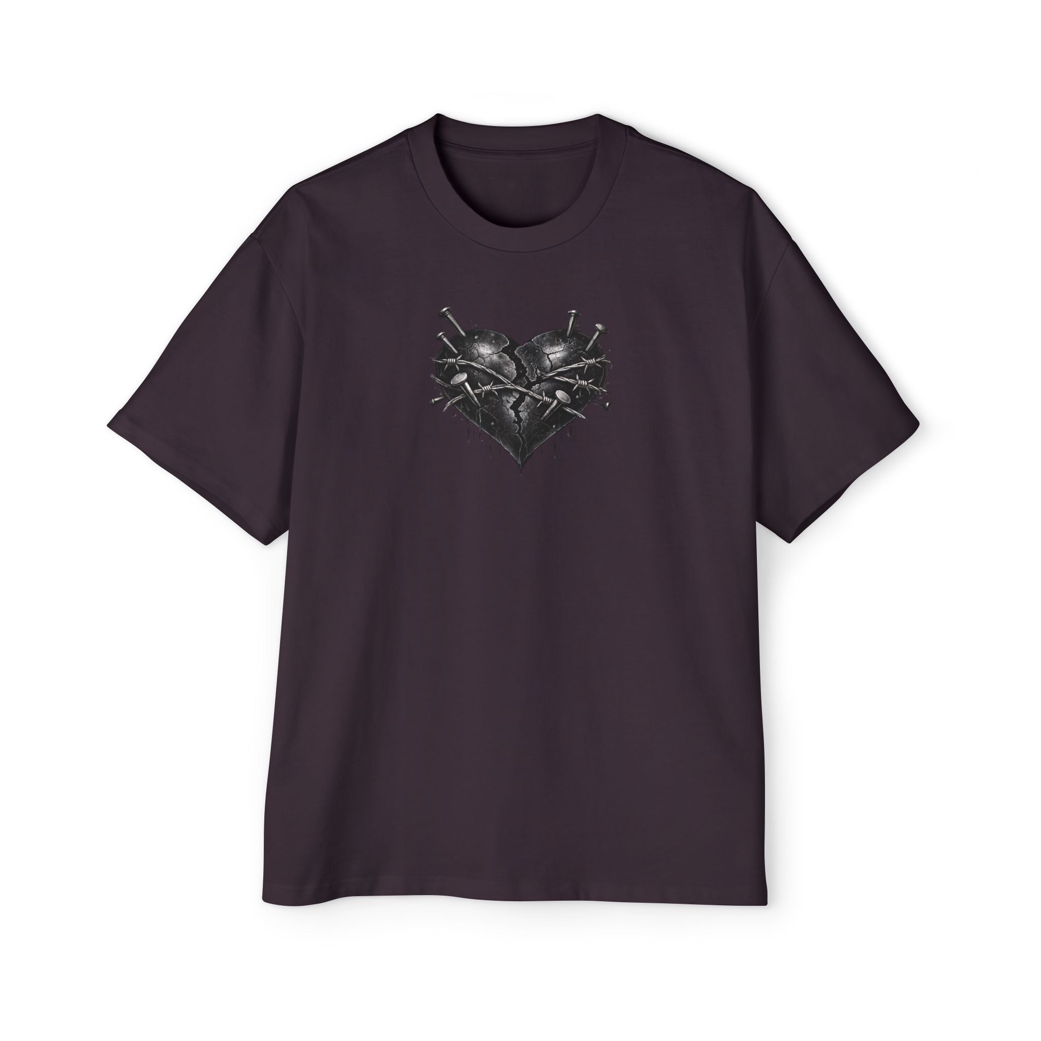 Oversized Discipline Over Emotions (Back) Graphic Tee (Black Heart) Printify