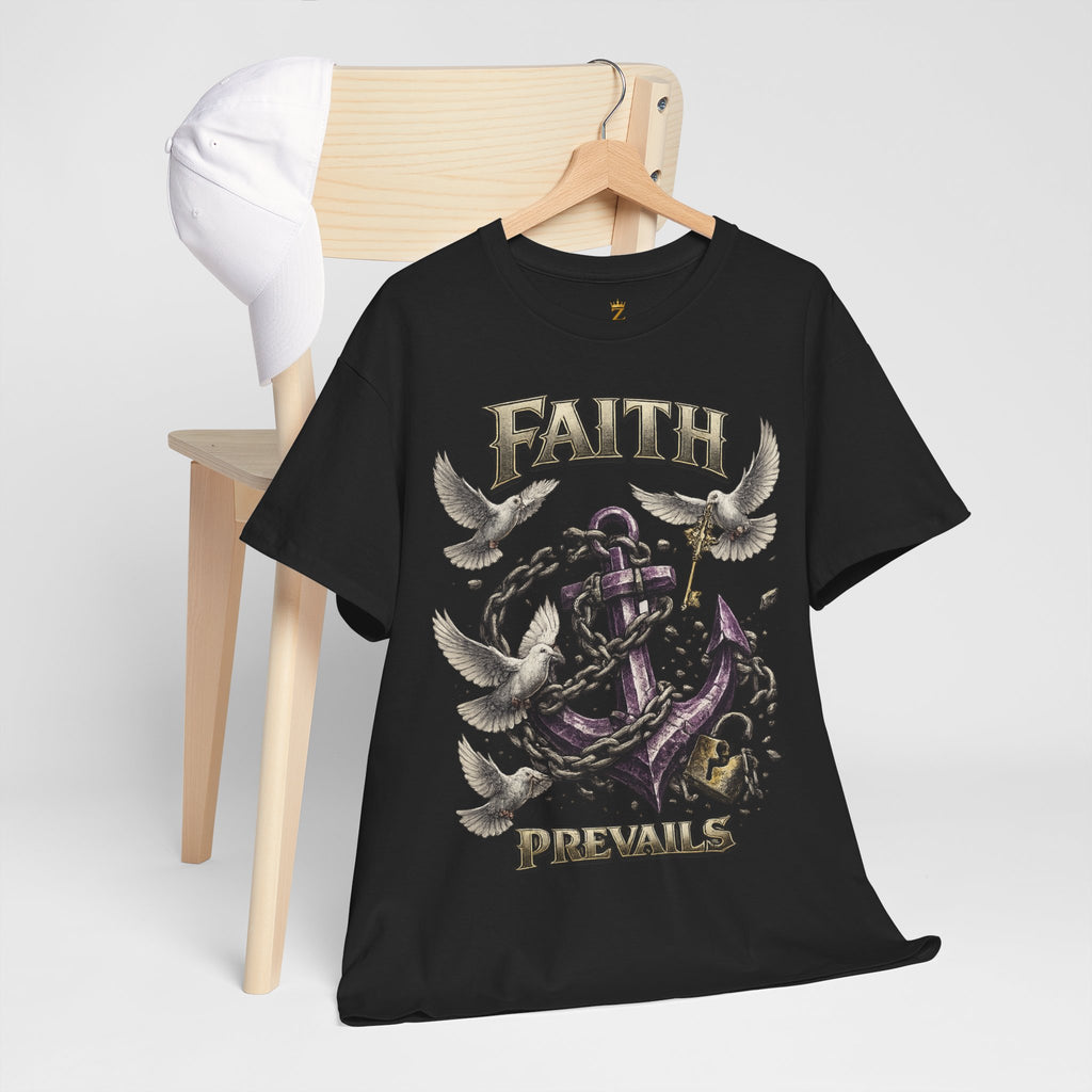 Adult Faith Prevails T‑Shirt (Purple Anchor) Printify
