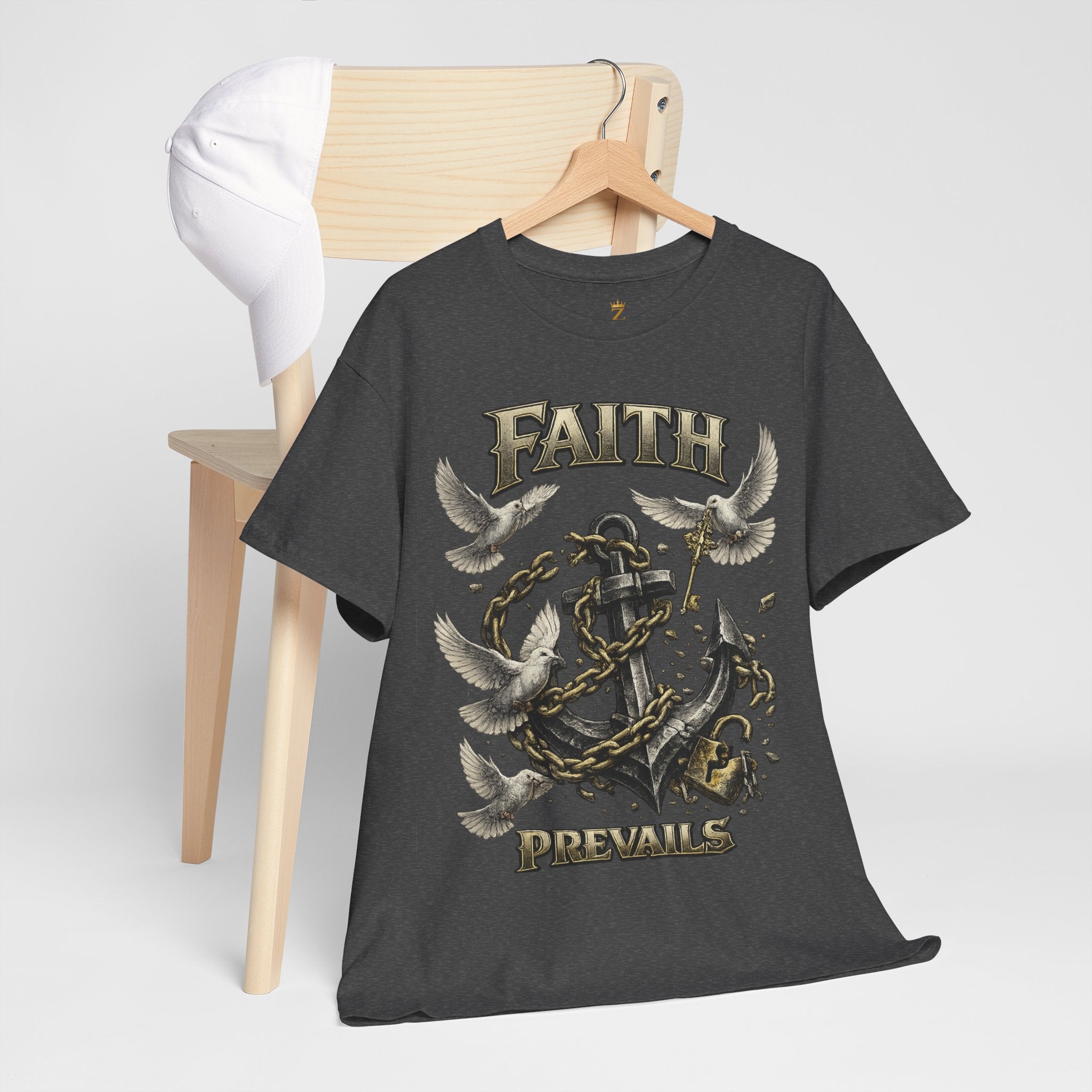 Adult Faith Prevails T‑Shirt (Black Anchor) Printify
