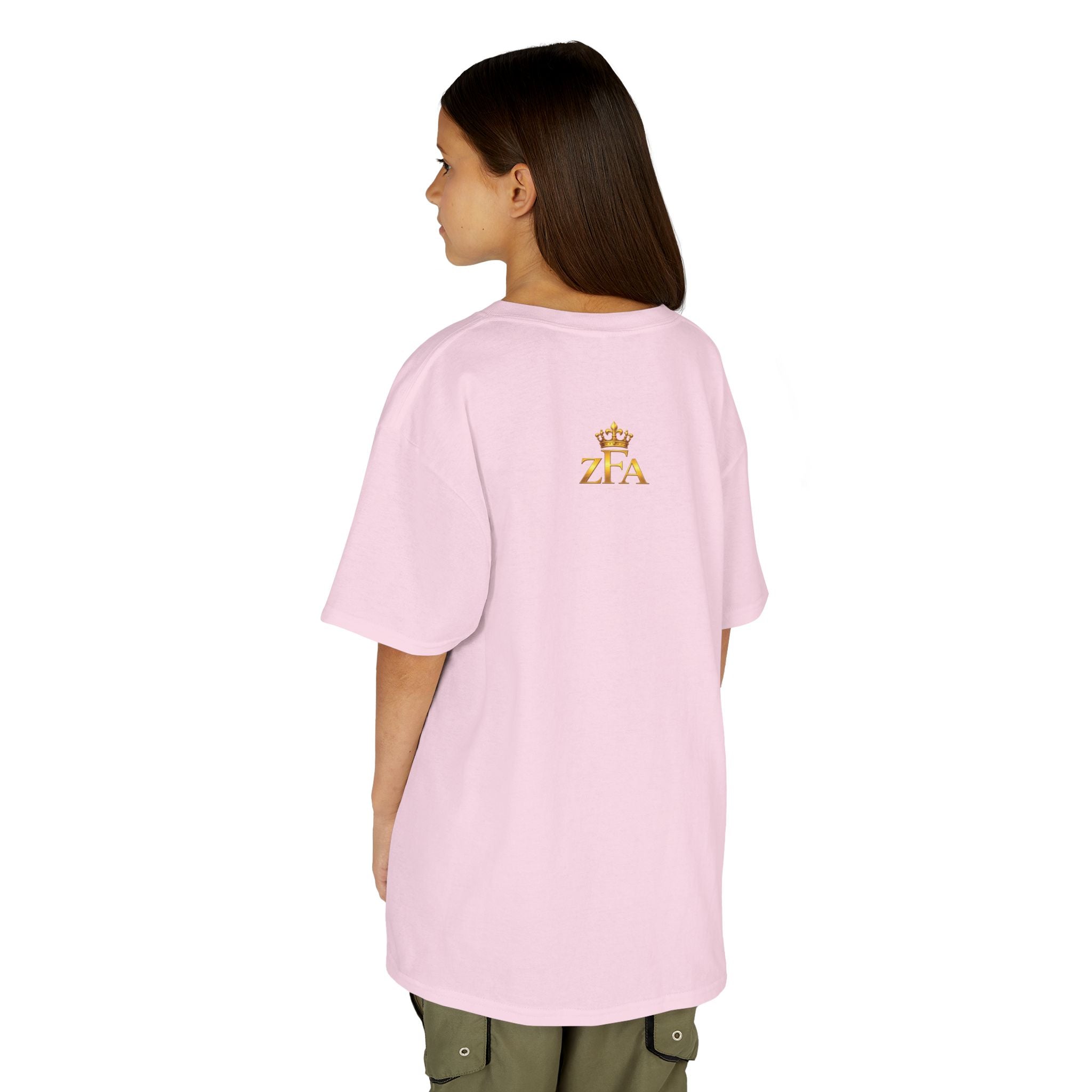 First Kids Zealous For All T-Shirt Drop 01 — Gold Logo Kids Tee Printify