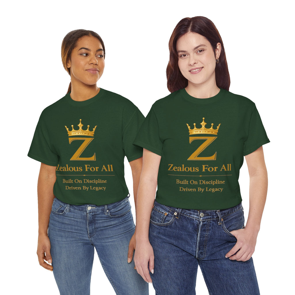 Unisex Zealous For All T-Shirt (Gold Logo (with Back logo) T-shirt) Printify