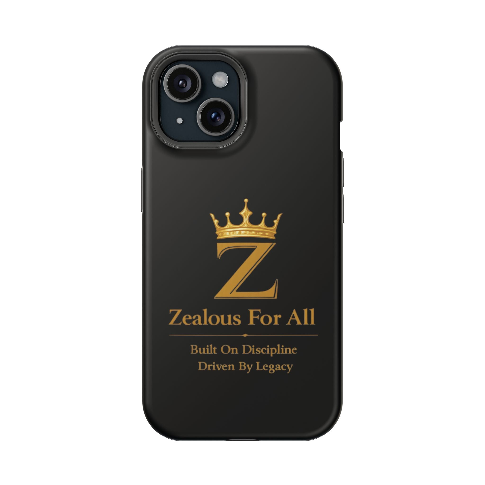 Phone Case — "Zealous For All" Gold Crown Impact-Resistant Case Printify