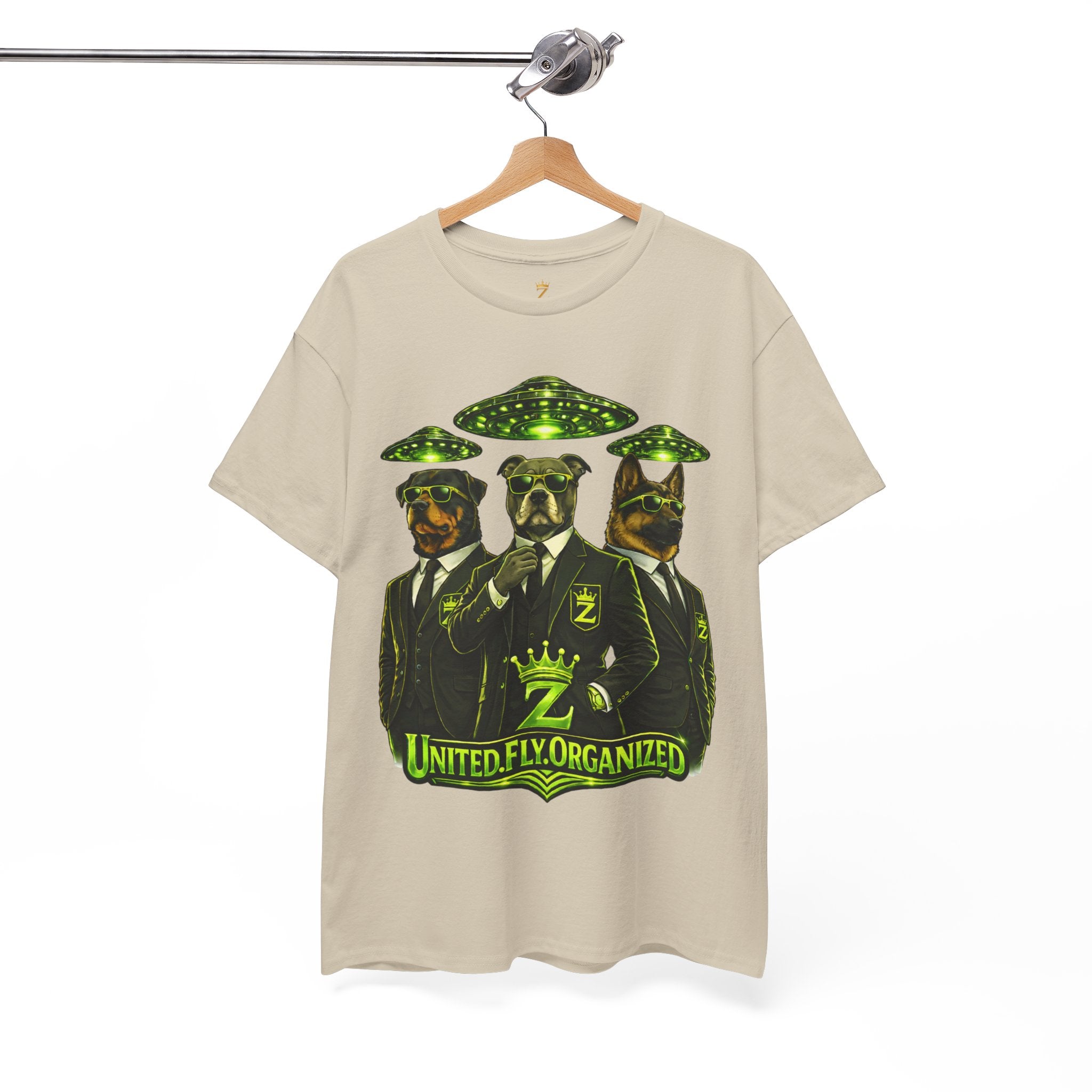 Adult "United. Fly. Organized." Graphic Tee (Lime Green) Printify