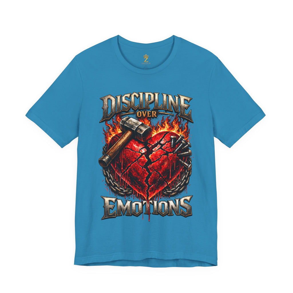 Discipline Over Emotions Premium Graphic T-Shirt (Red Heart) Printify