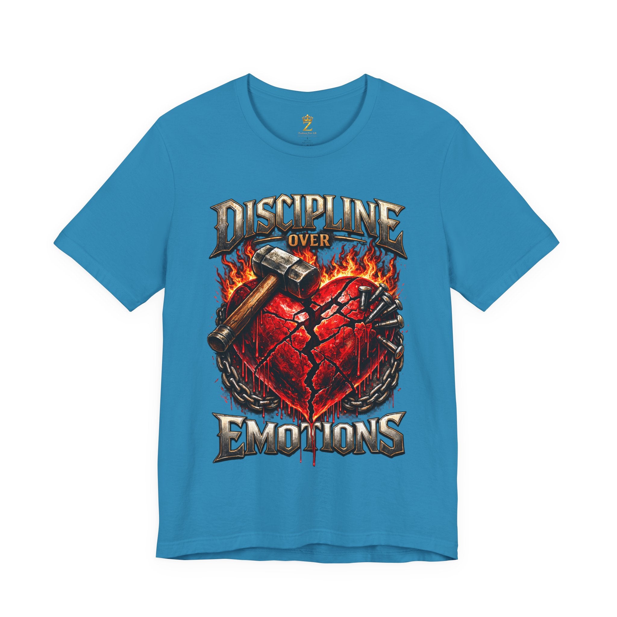 Discipline Over Emotions Premium Graphic T-Shirt (Red Heart) Printify