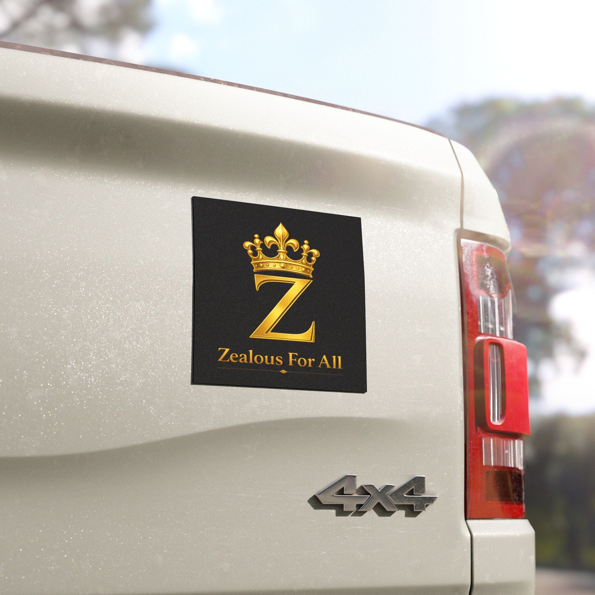 Car Magnet — Gold Crown 'Z' Logo with "Zealous For All"