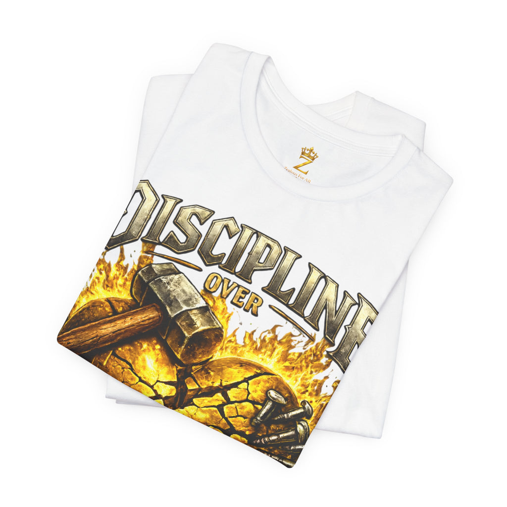 Discipline Over Emotions Premium Graphic T-Shirt (Gold Heart) Printify