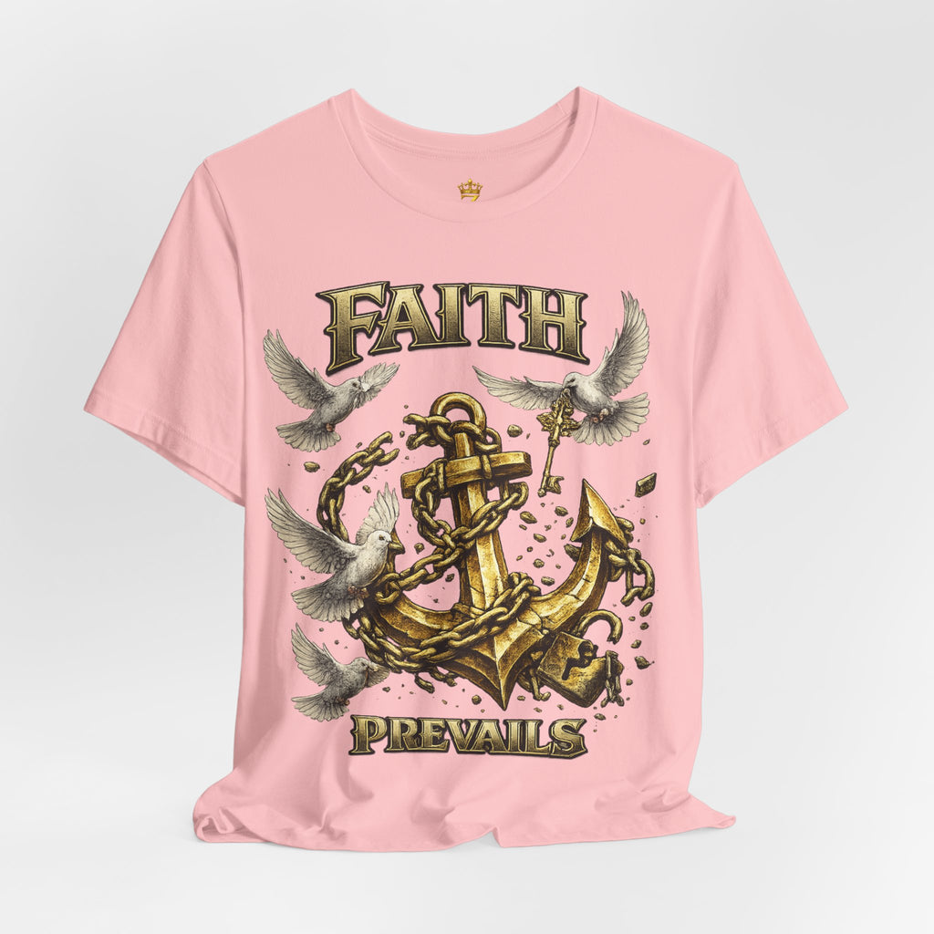 Faith Prevails T‑Shirt (Gold Anchor) Printify
