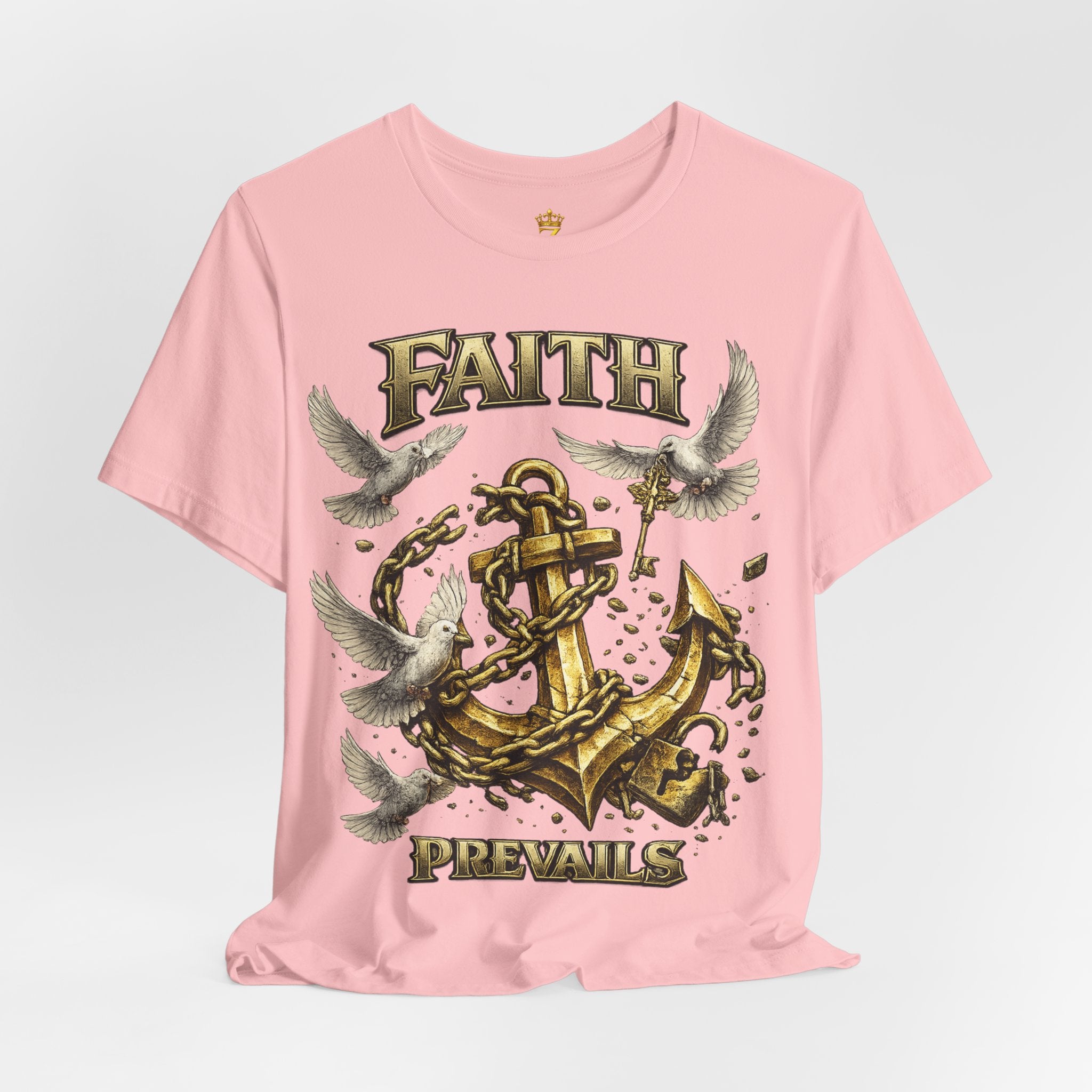 Faith Prevails T‑Shirt (Gold Anchor) Printify