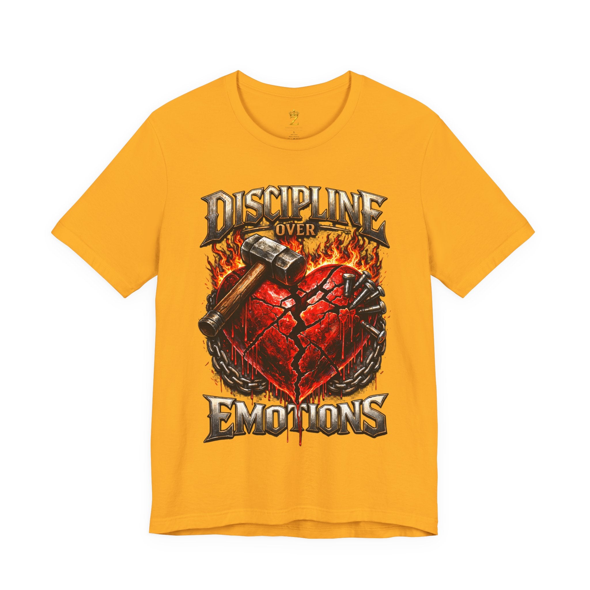 Discipline Over Emotions Premium Graphic T-Shirt (Red Heart) Printify