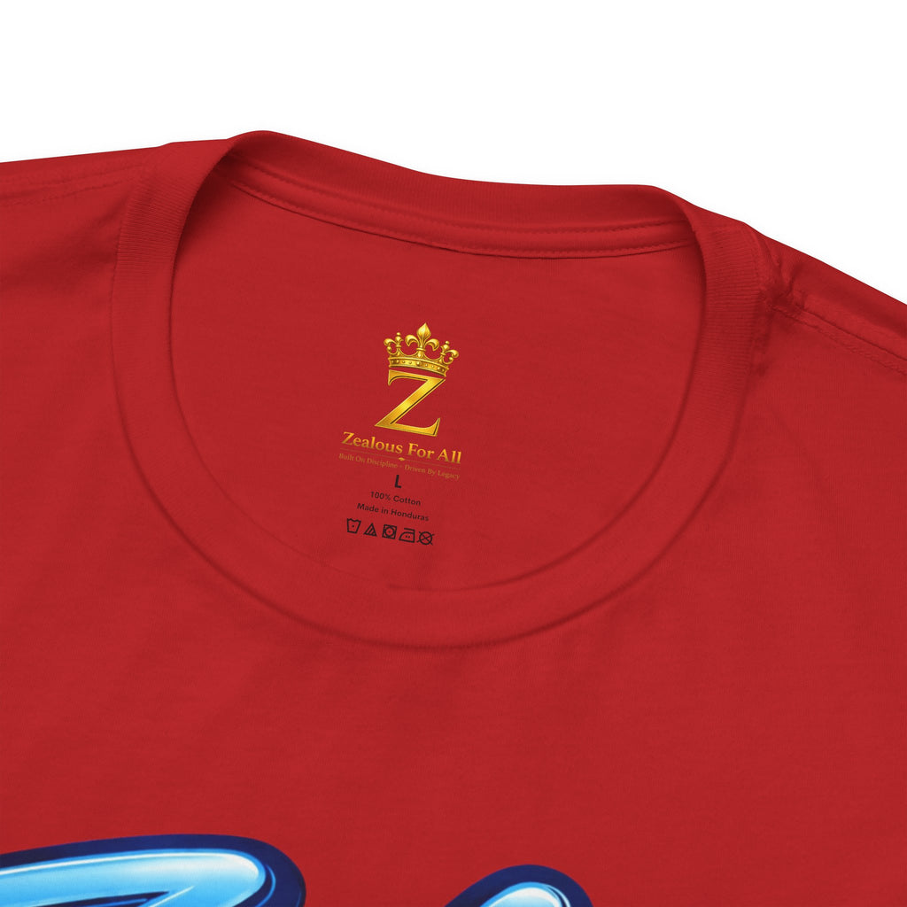 Zealous For All Graphic T-Shirt (Blue Logo) Printify