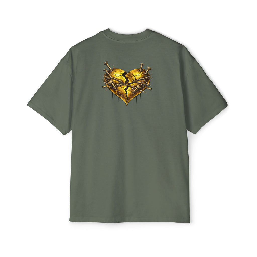 Oversized Discipline Over Emotions Graphic Tee (Gold Heart) Printify