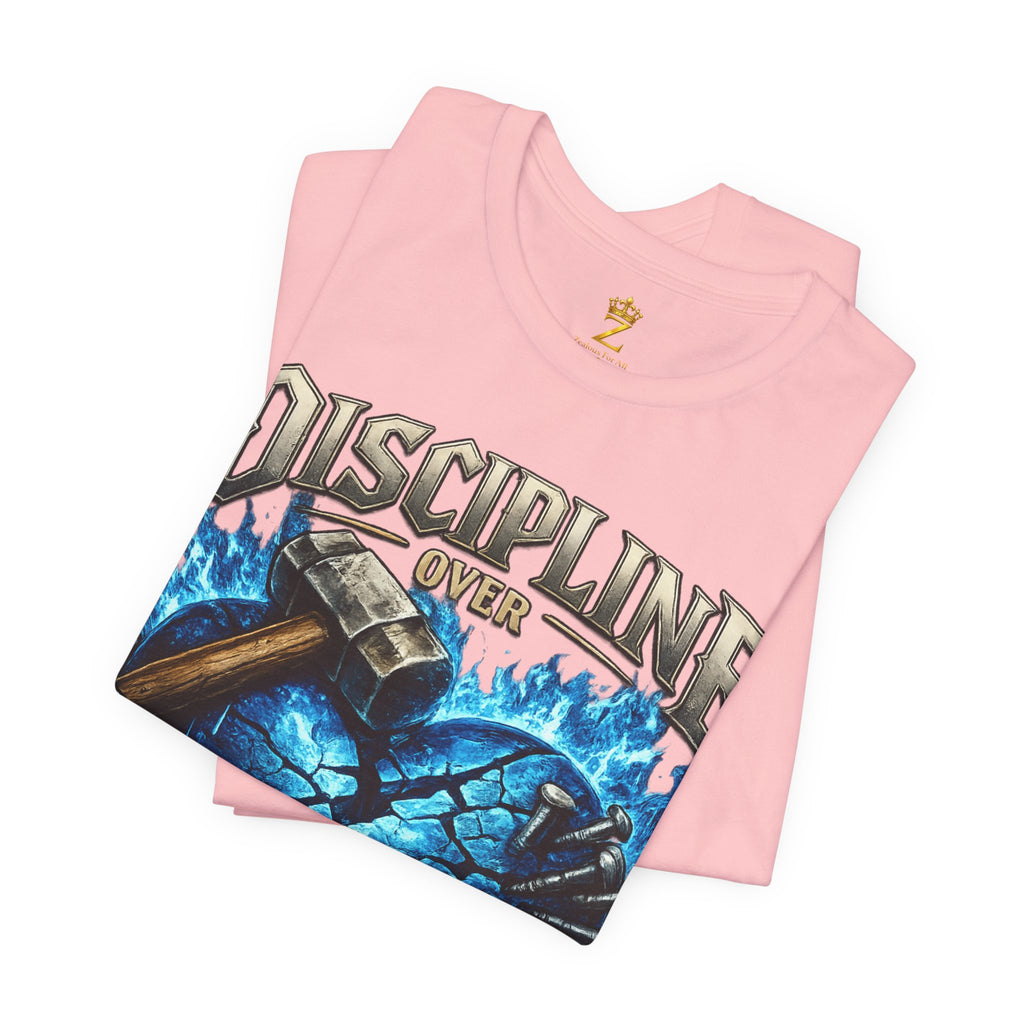 Discipline Over Emotions Premium Graphic T-Shirt (Blue Heart) Printify