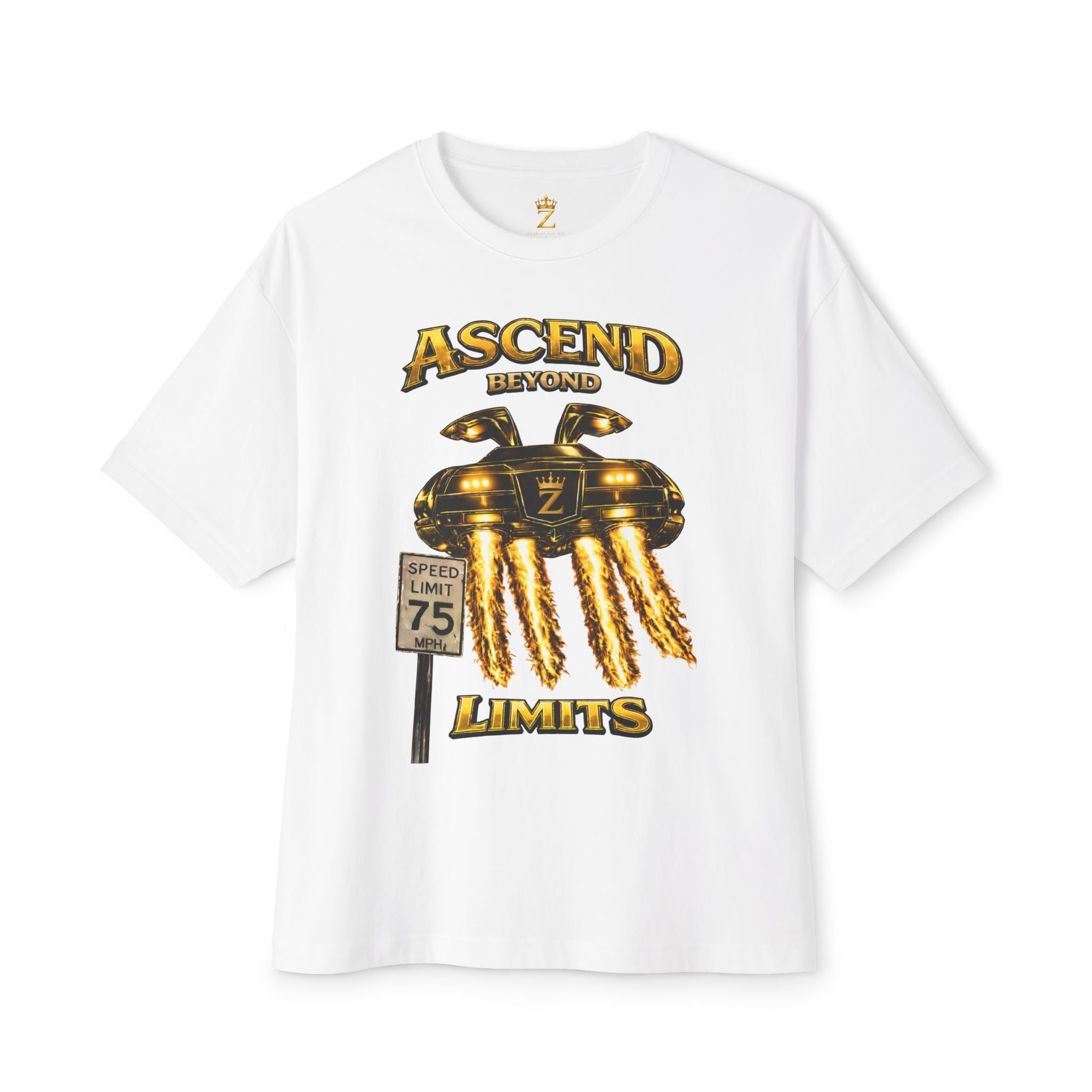 COMING SOON... Adult *Oversized* Ascend Beyond Limits Graphic Tee (Gold) Printify