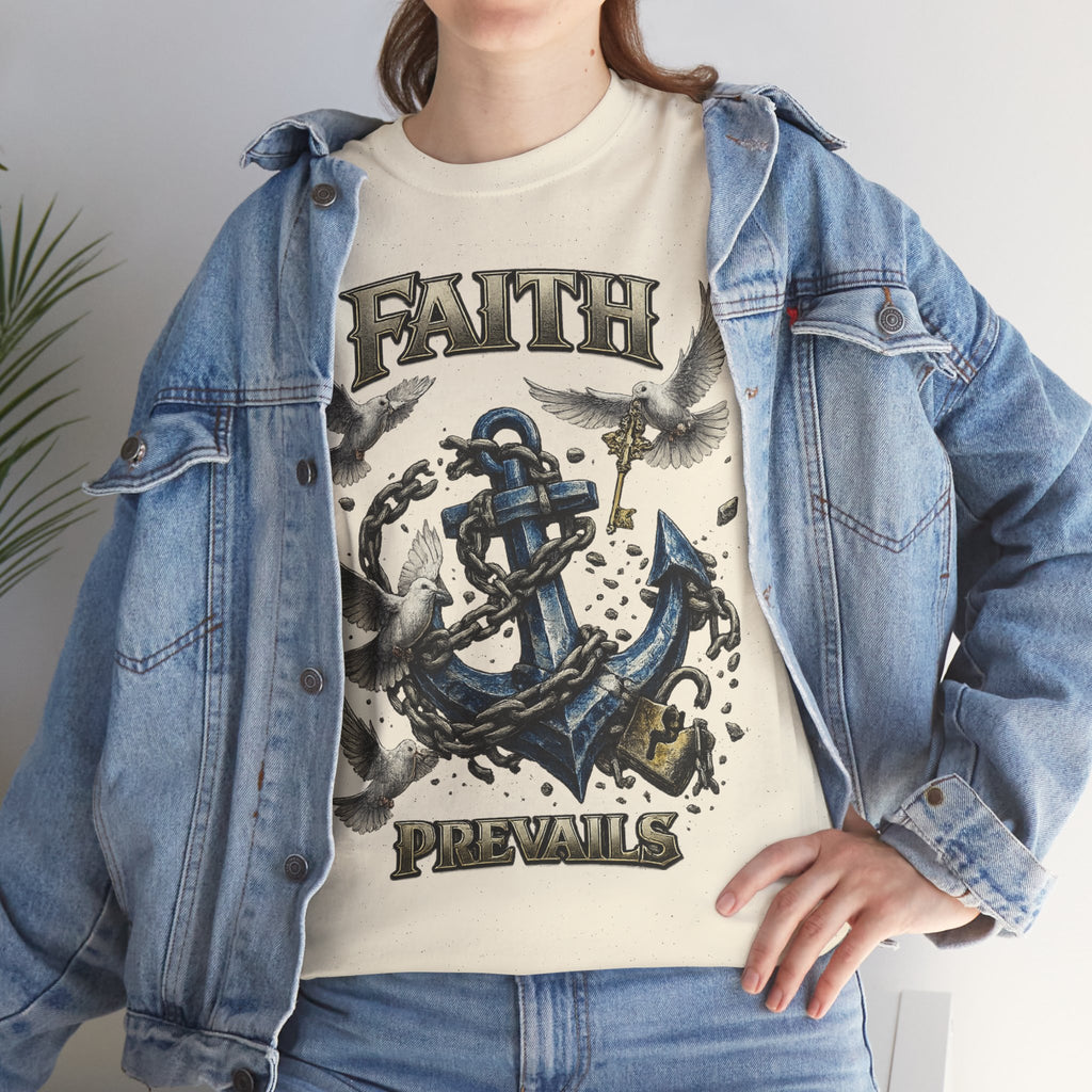 Adult Faith Prevails T‑Shirt (Blue Anchor) Printify