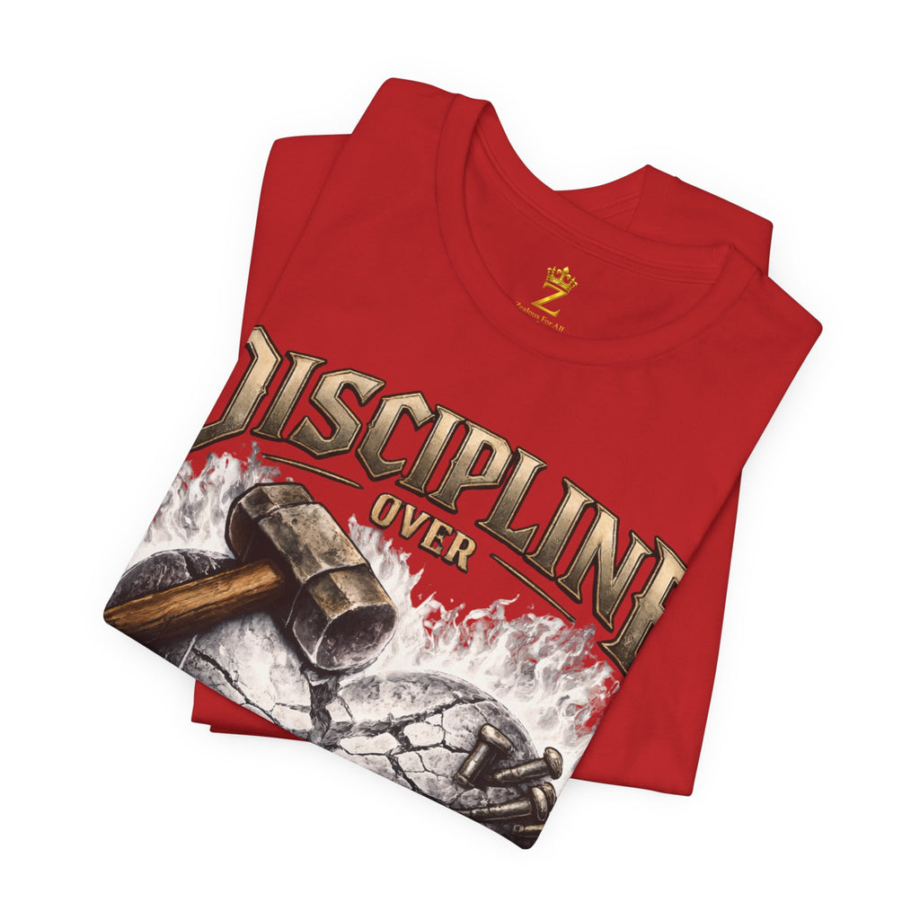 Discipline Over Emotions Premium Graphic T-Shirt (White Heart) Printify