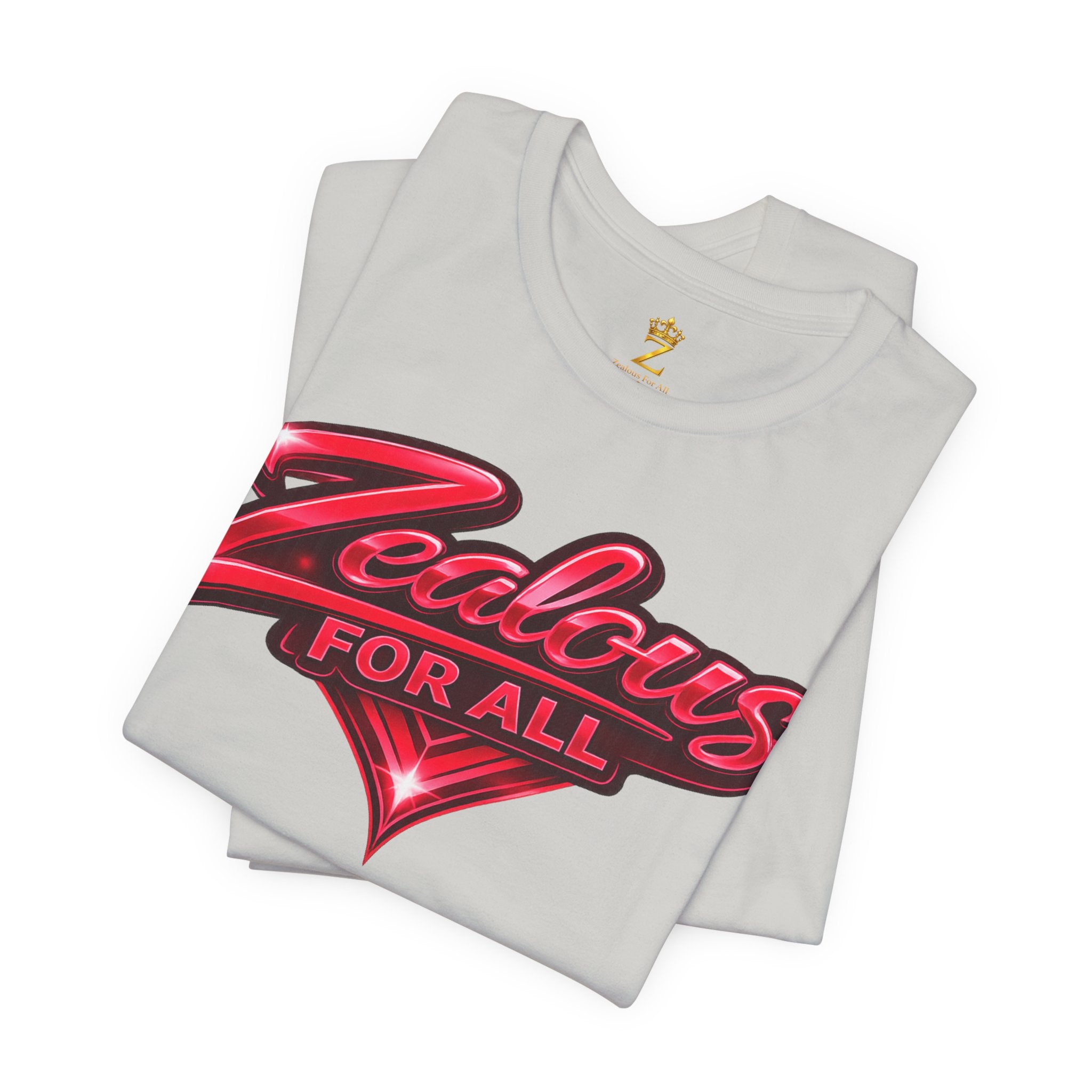 Zealous For All Graphic T-Shirt (Red Logo) Printify
