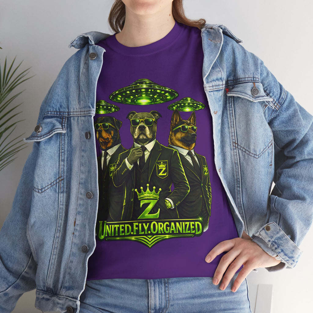 Adult "United. Fly. Organized." Graphic Tee (Lime Green) Printify