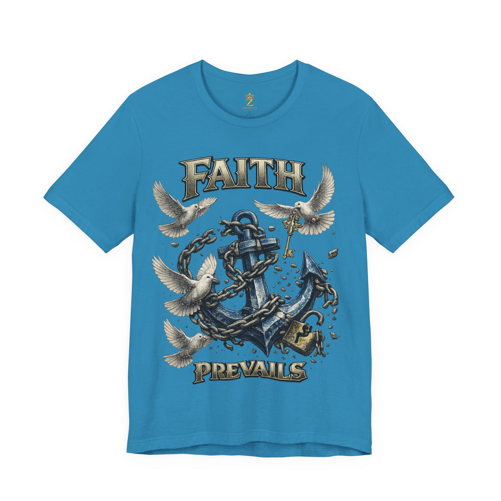 Faith Prevails T‑Shirt (Blue Anchor) Printify