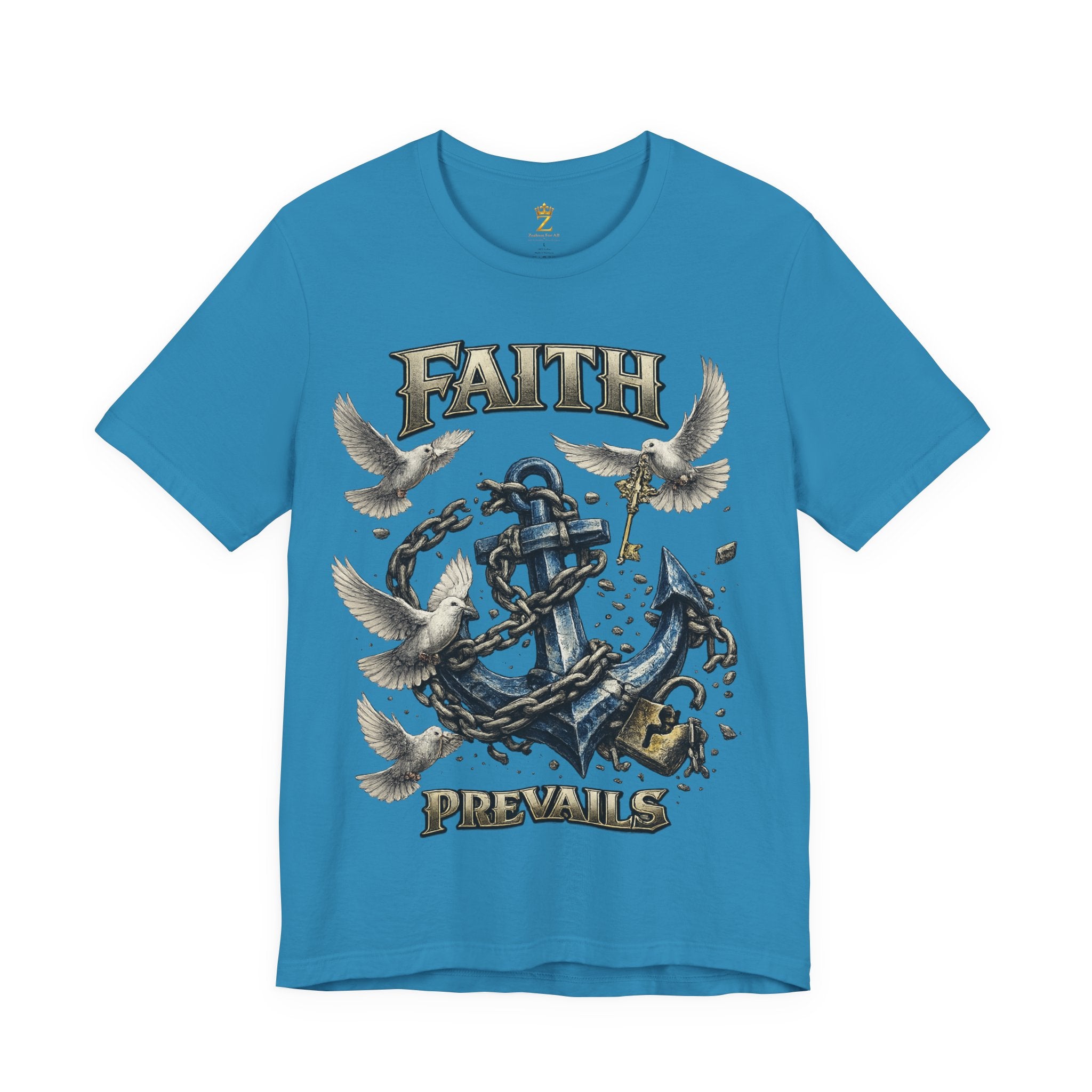 Faith Prevails T‑Shirt (Blue Anchor) Printify